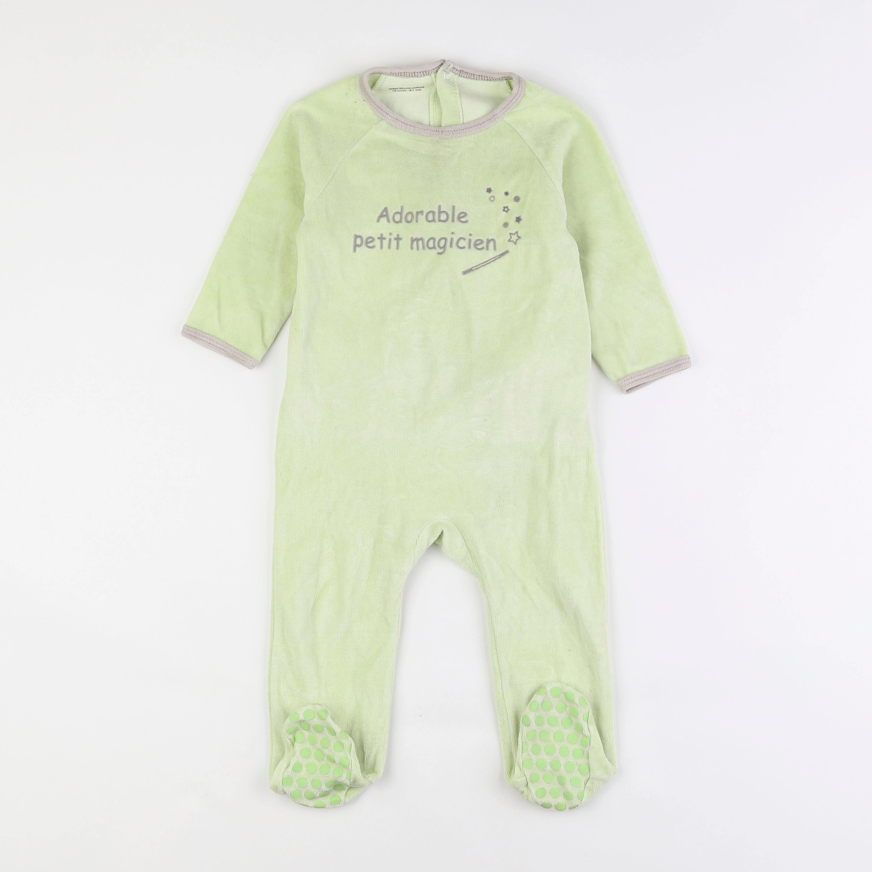 Vertbaudet - pyjama velours vert - 18 mois