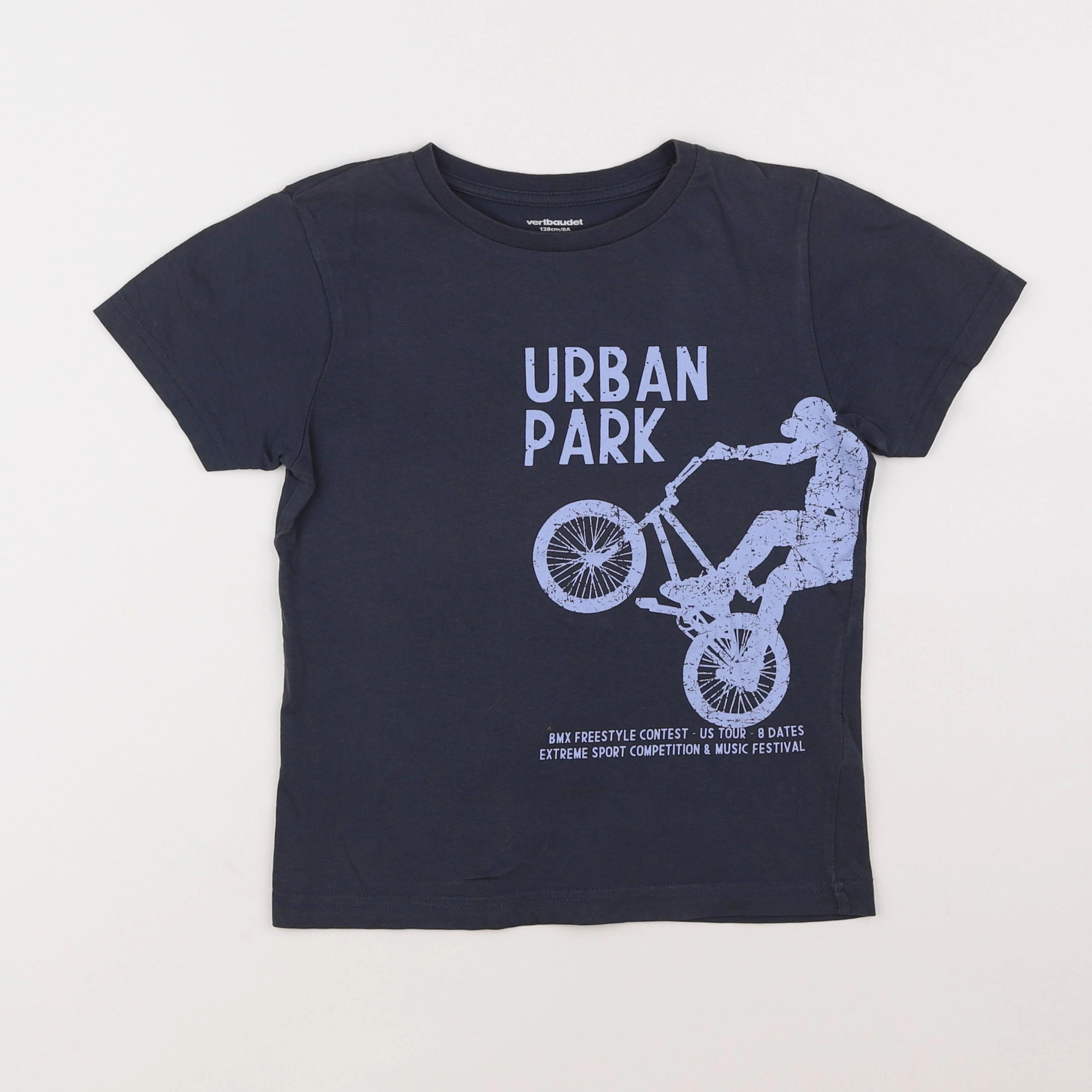 Vertbaudet - tee-shirt bleu - 8 ans