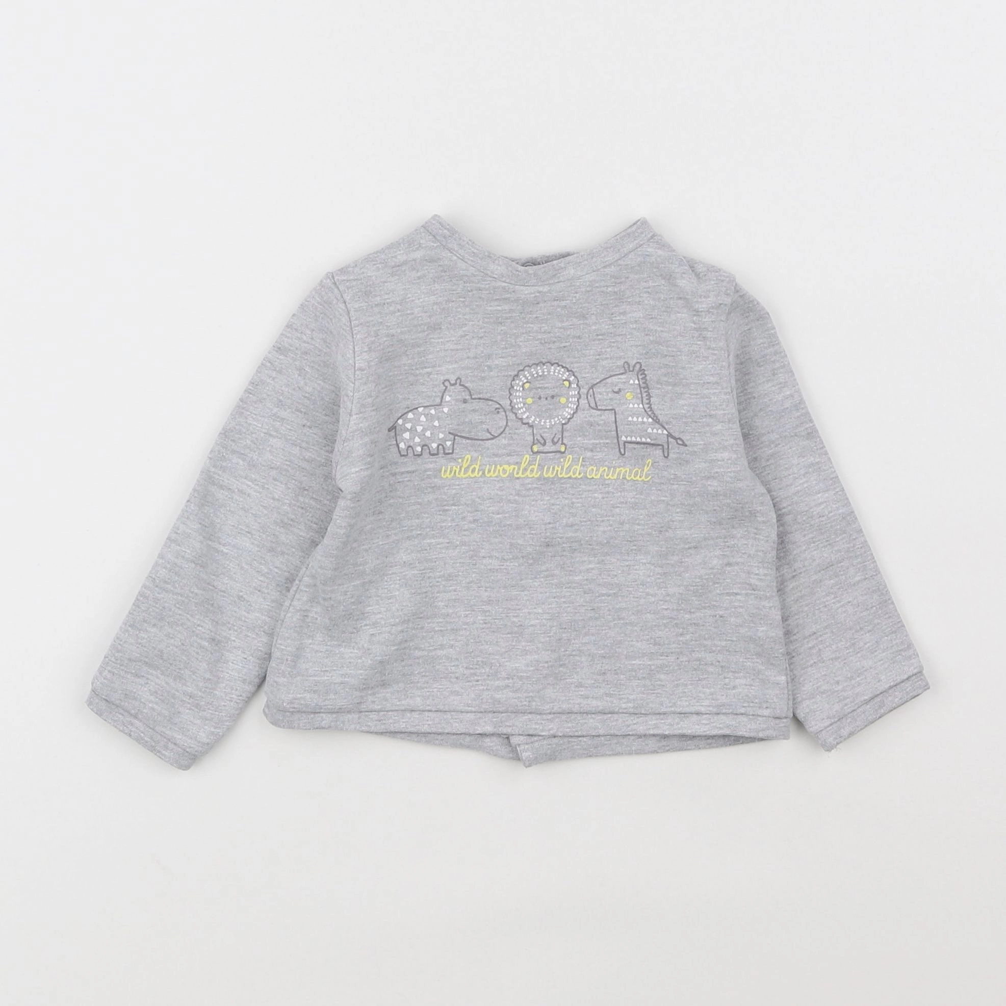 Vertbaudet - sweat gris - 3/6 mois