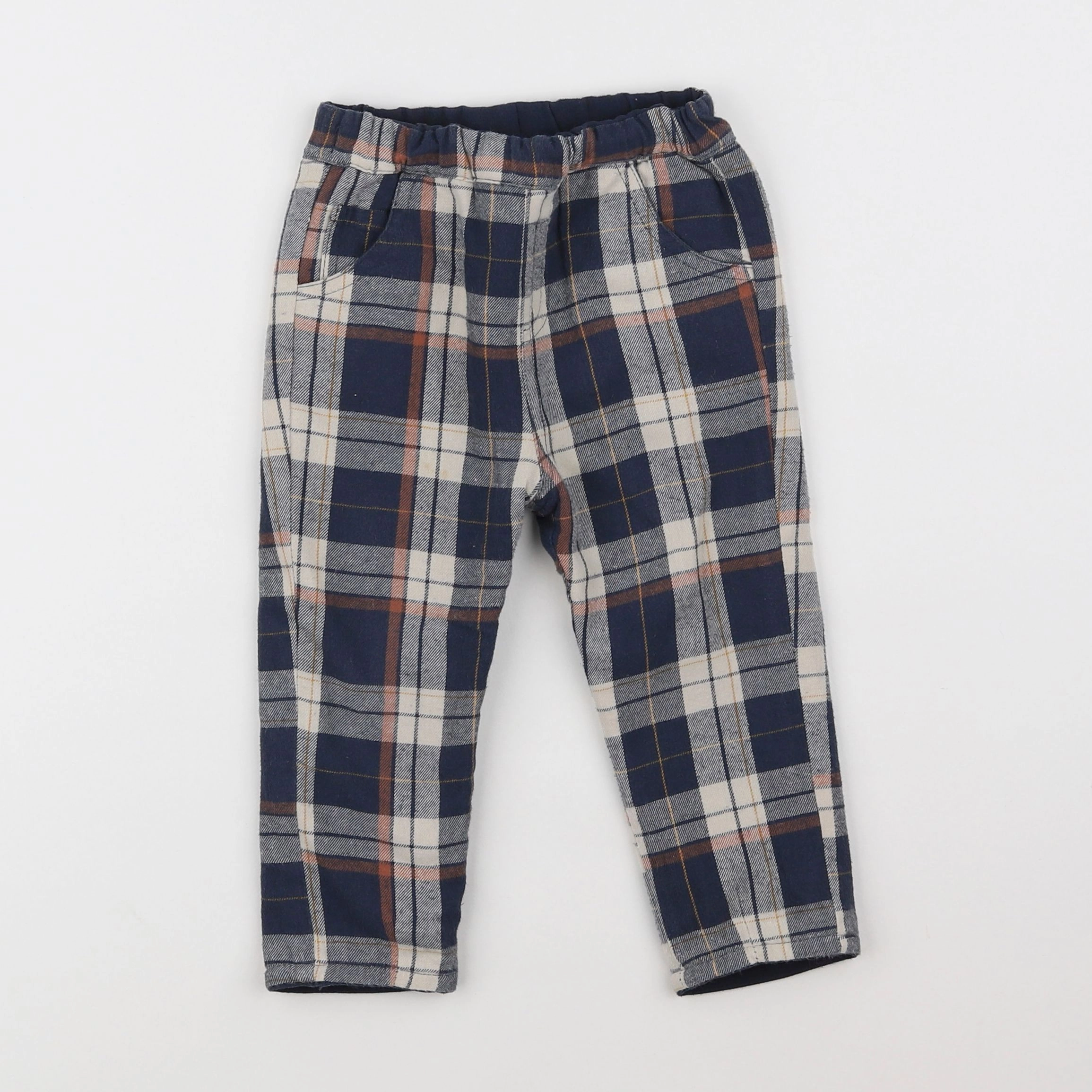 Vertbaudet - pantalon réversible bleu - 2 ans