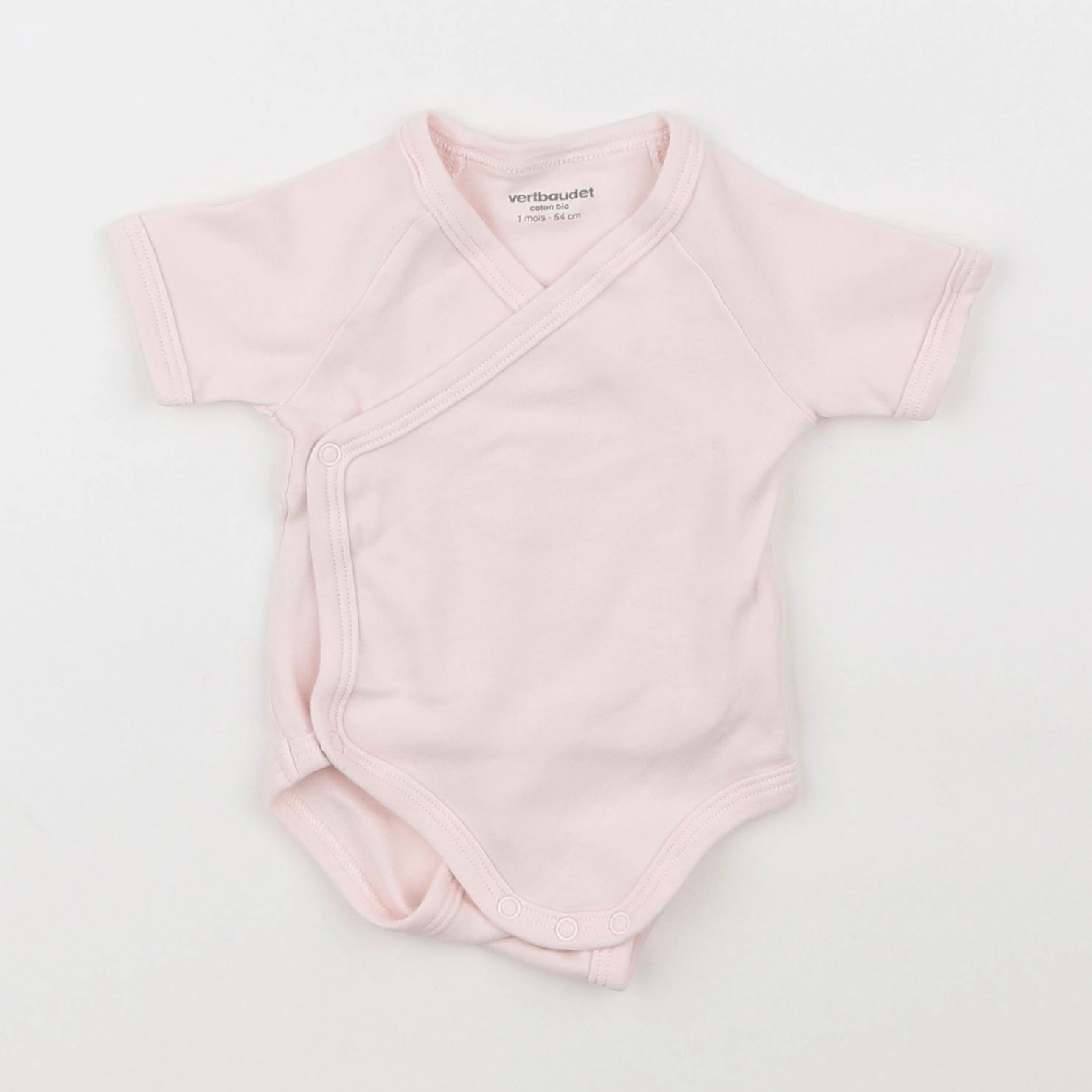 Vertbaudet - body coton rose - 1 mois