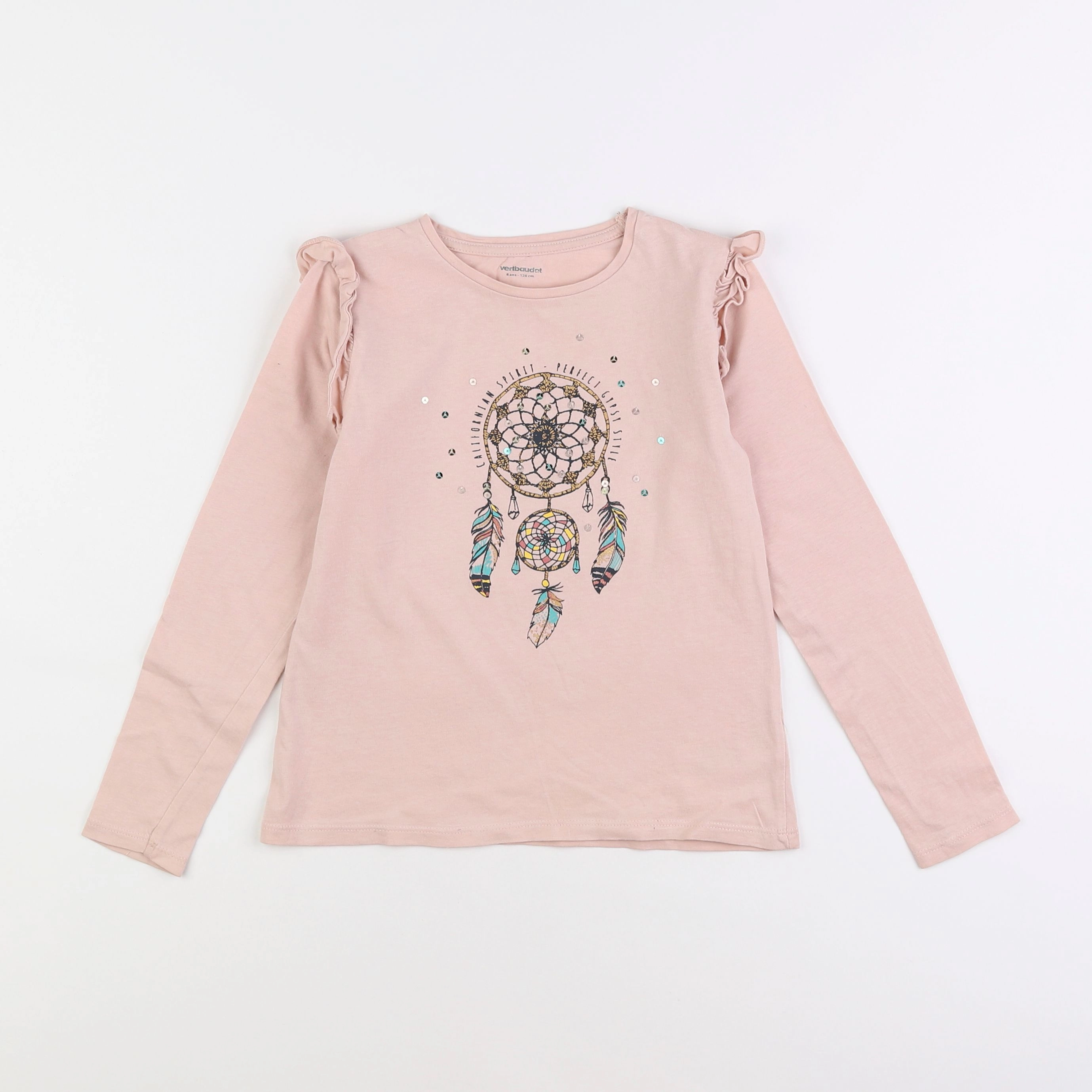 Vertbaudet - tee-shirt rose - 8 ans