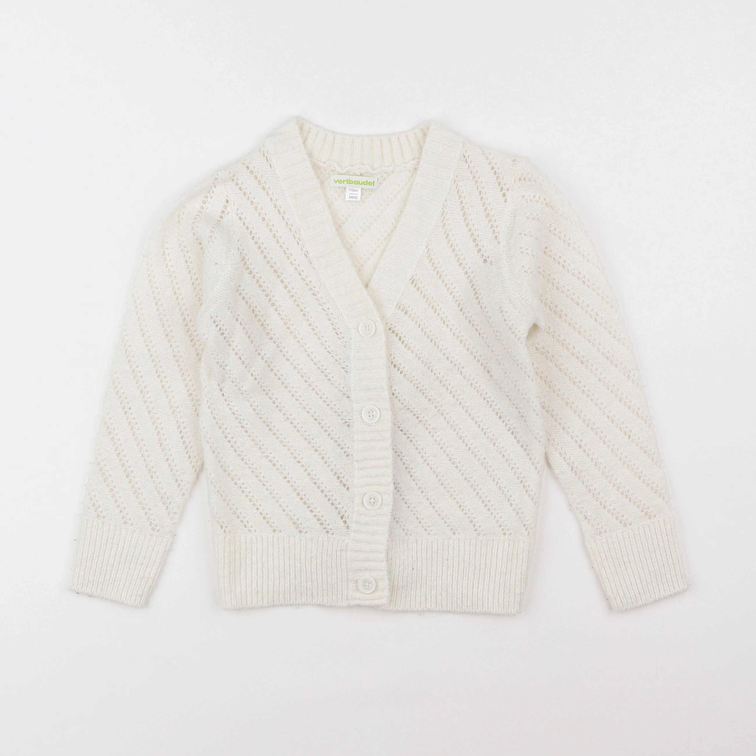 Vertbaudet - gilet blanc - 5 ans