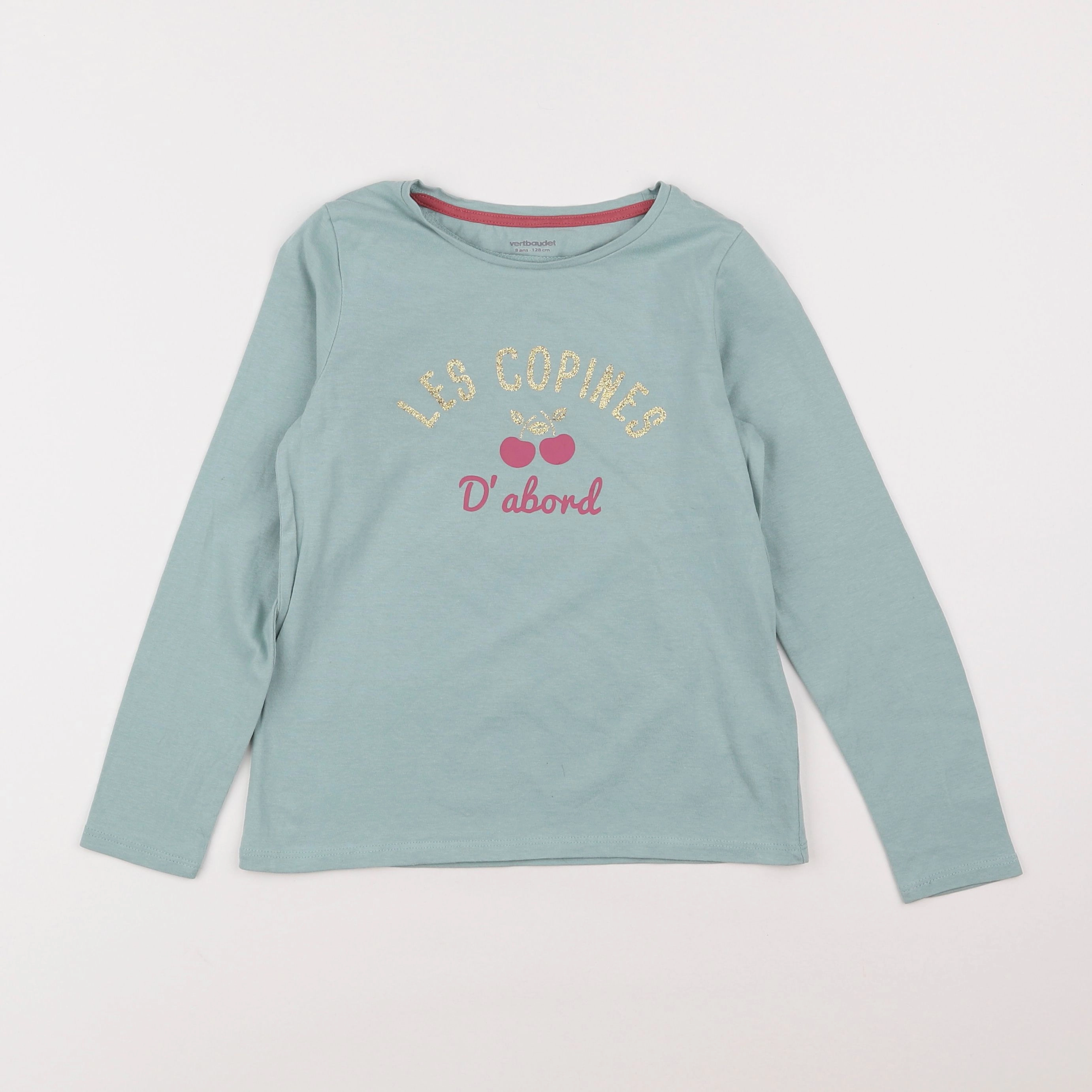 Vertbaudet - tee-shirt bleu - 8 ans