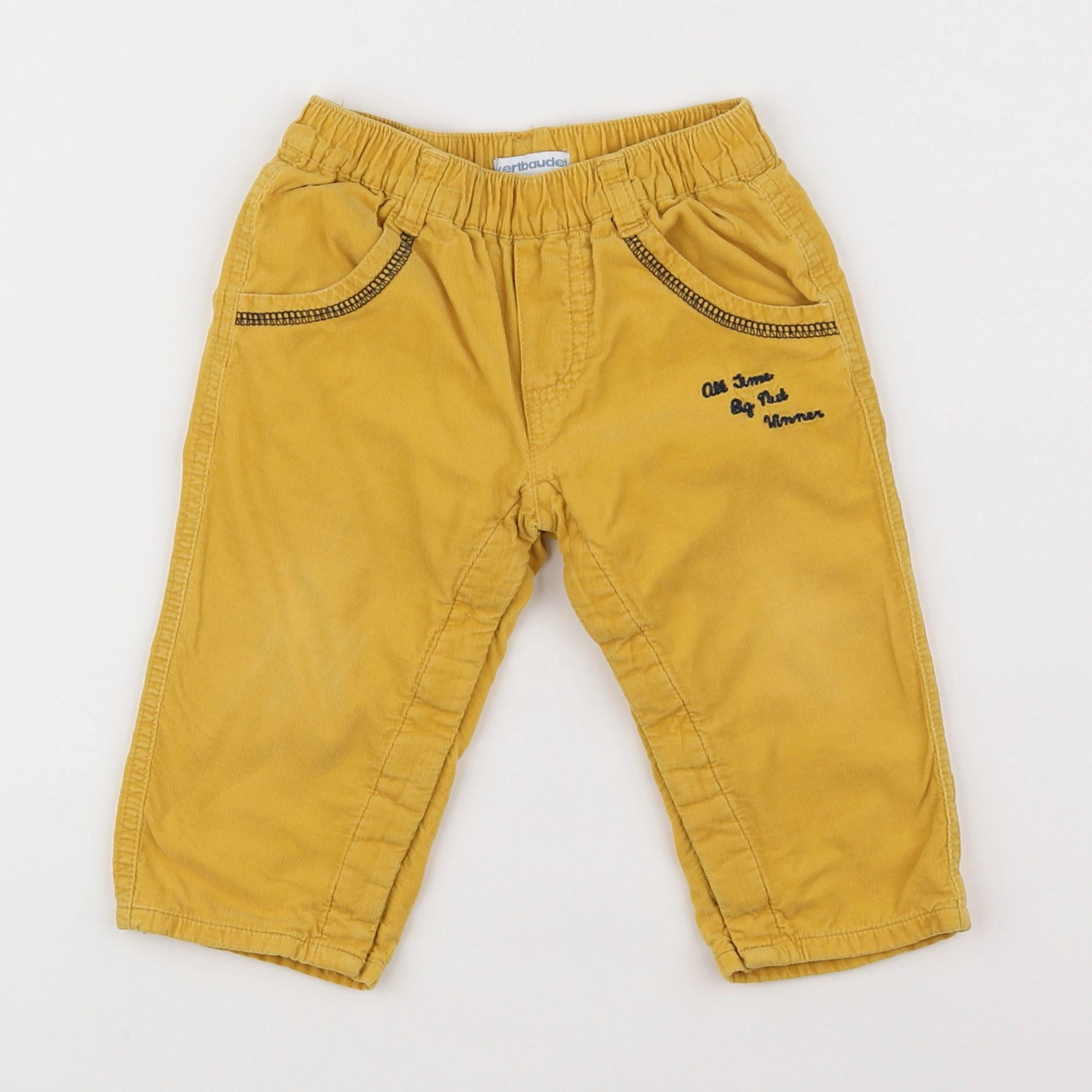 Vertbaudet - pantalon jaune - 12 mois