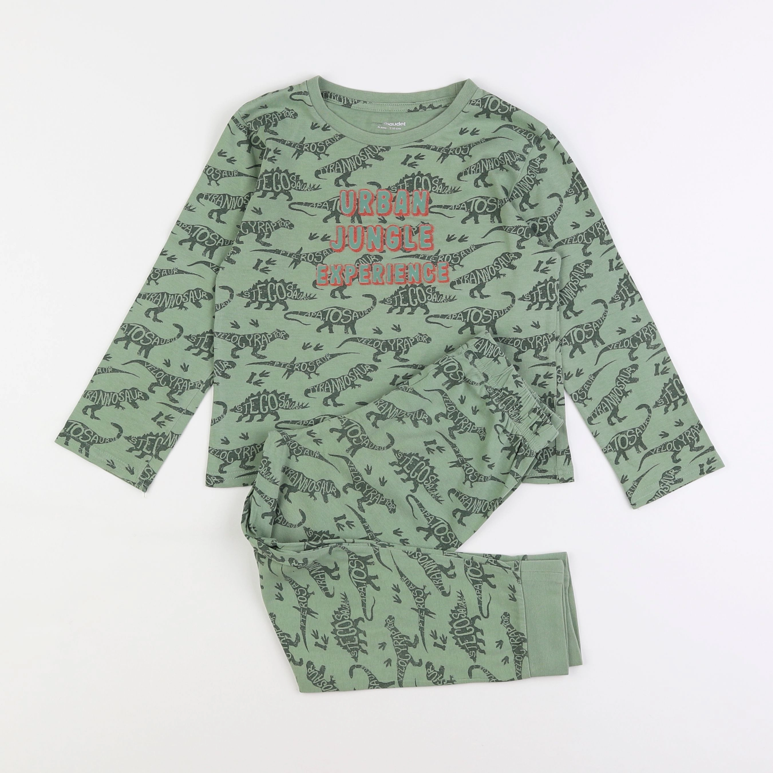 Vertbaudet - pyjama coton vert - 6 ans