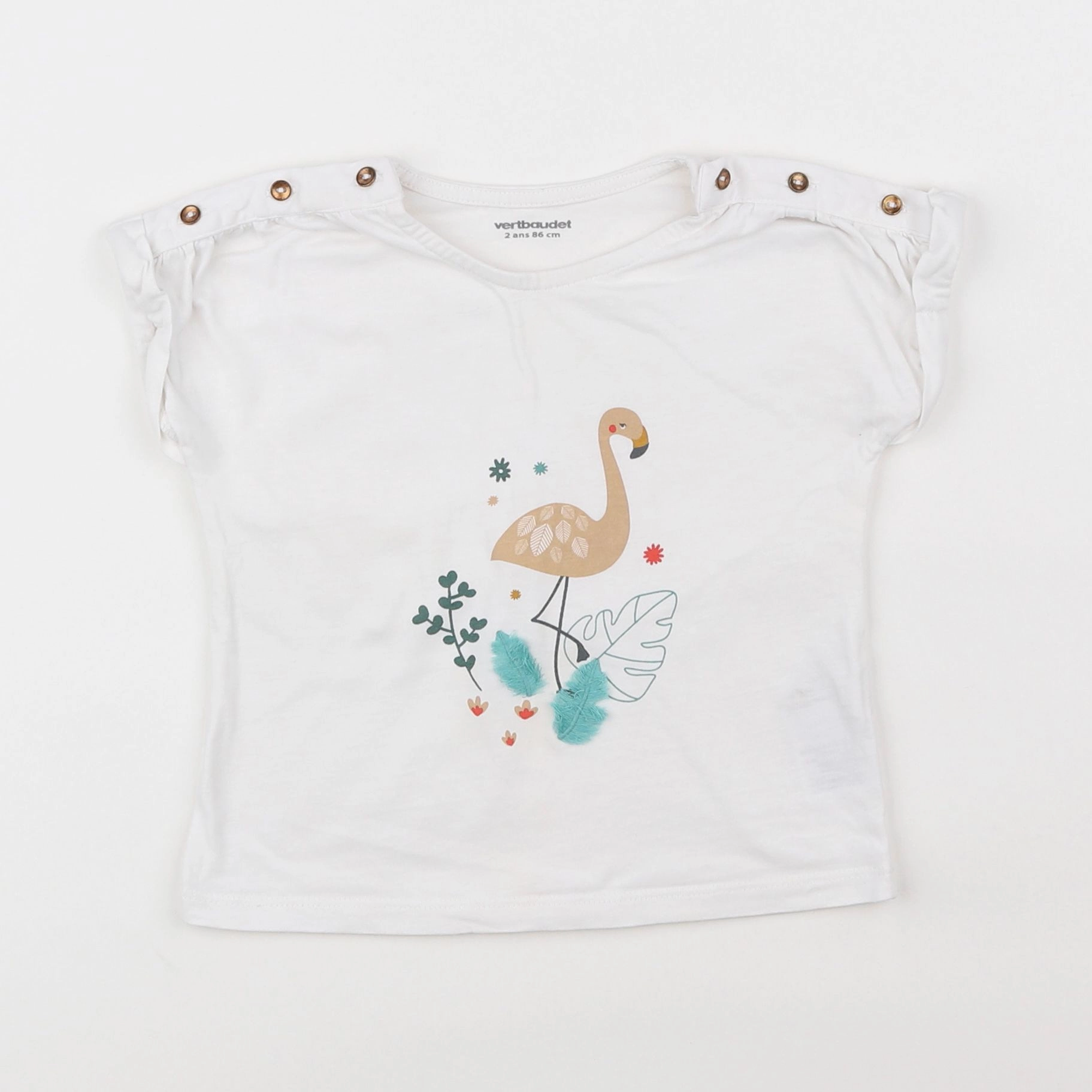 Vertbaudet - tee-shirt blanc - 2 ans