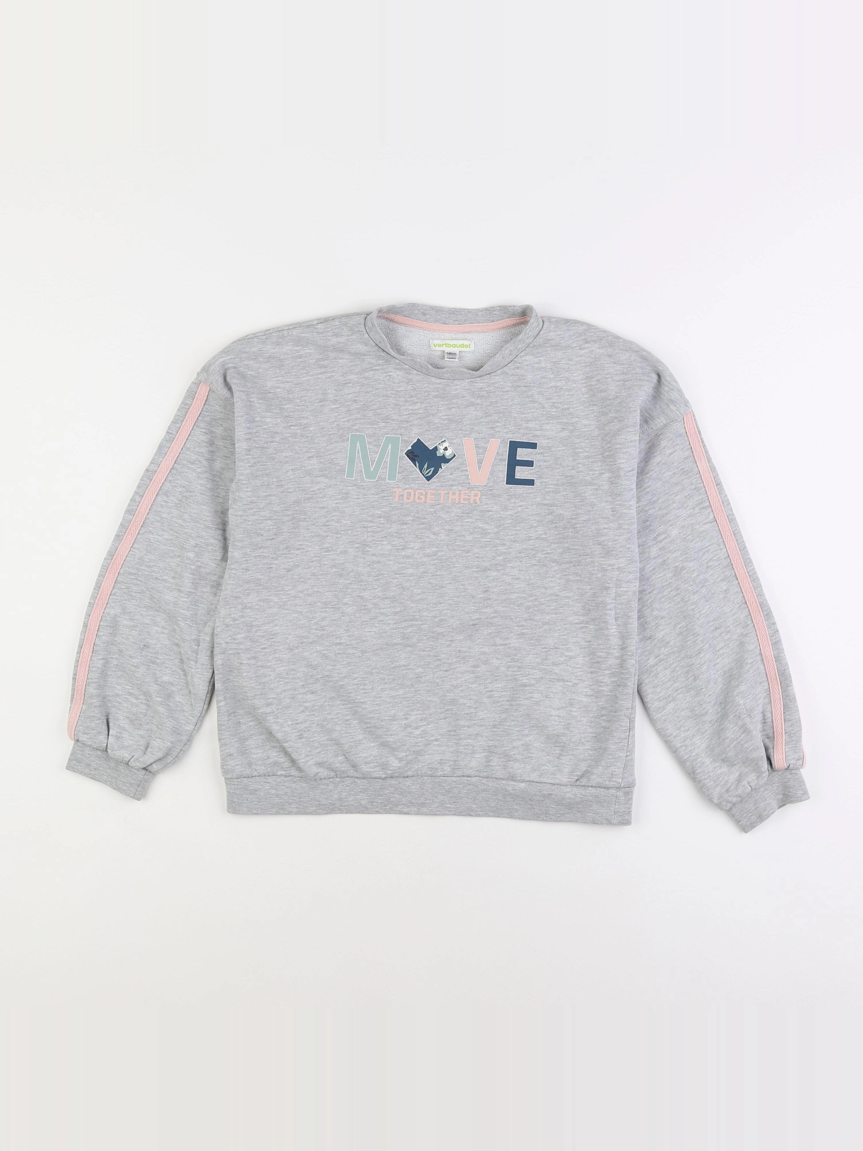Vertbaudet - sweat gris - 10 ans