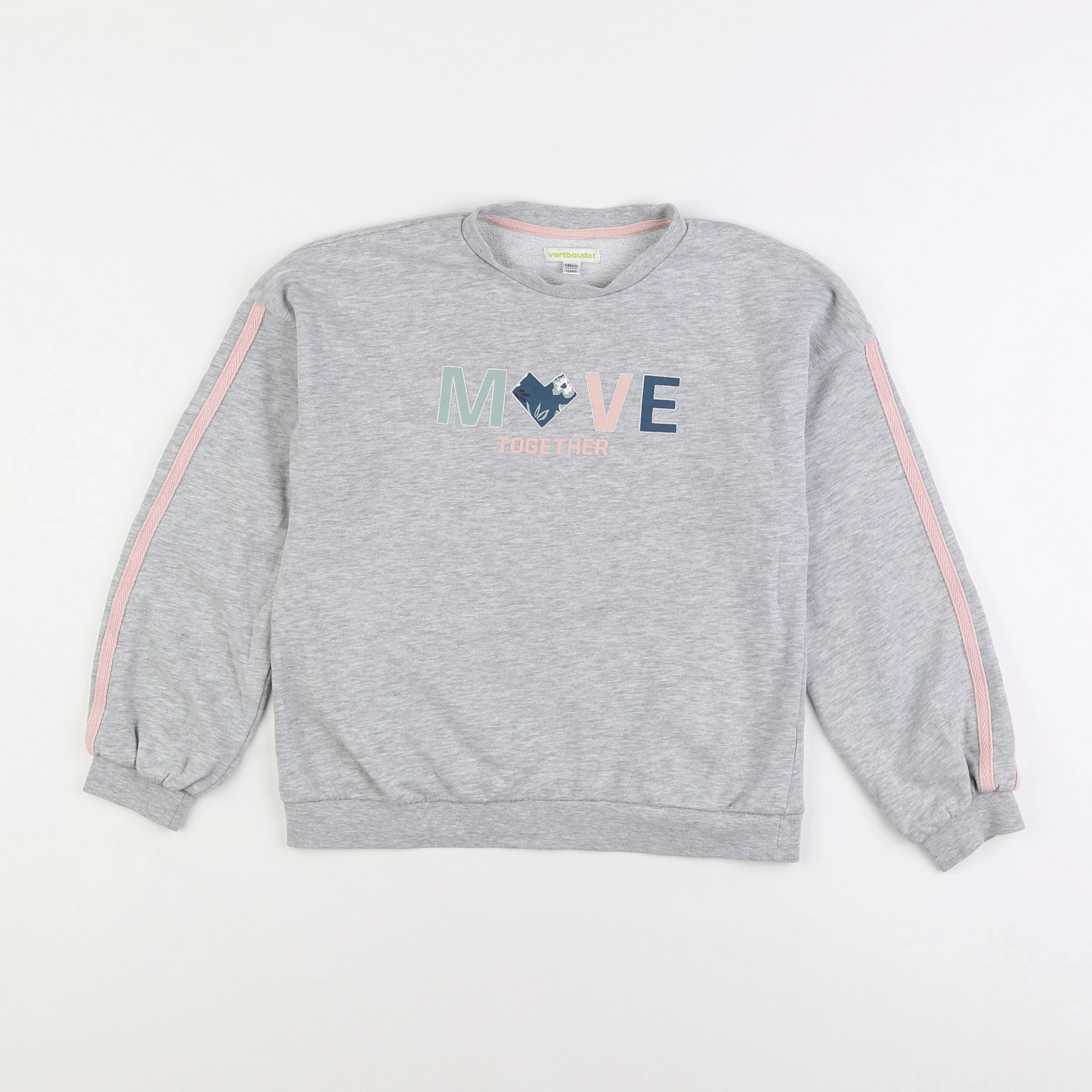Vertbaudet - sweat gris - 10 ans
