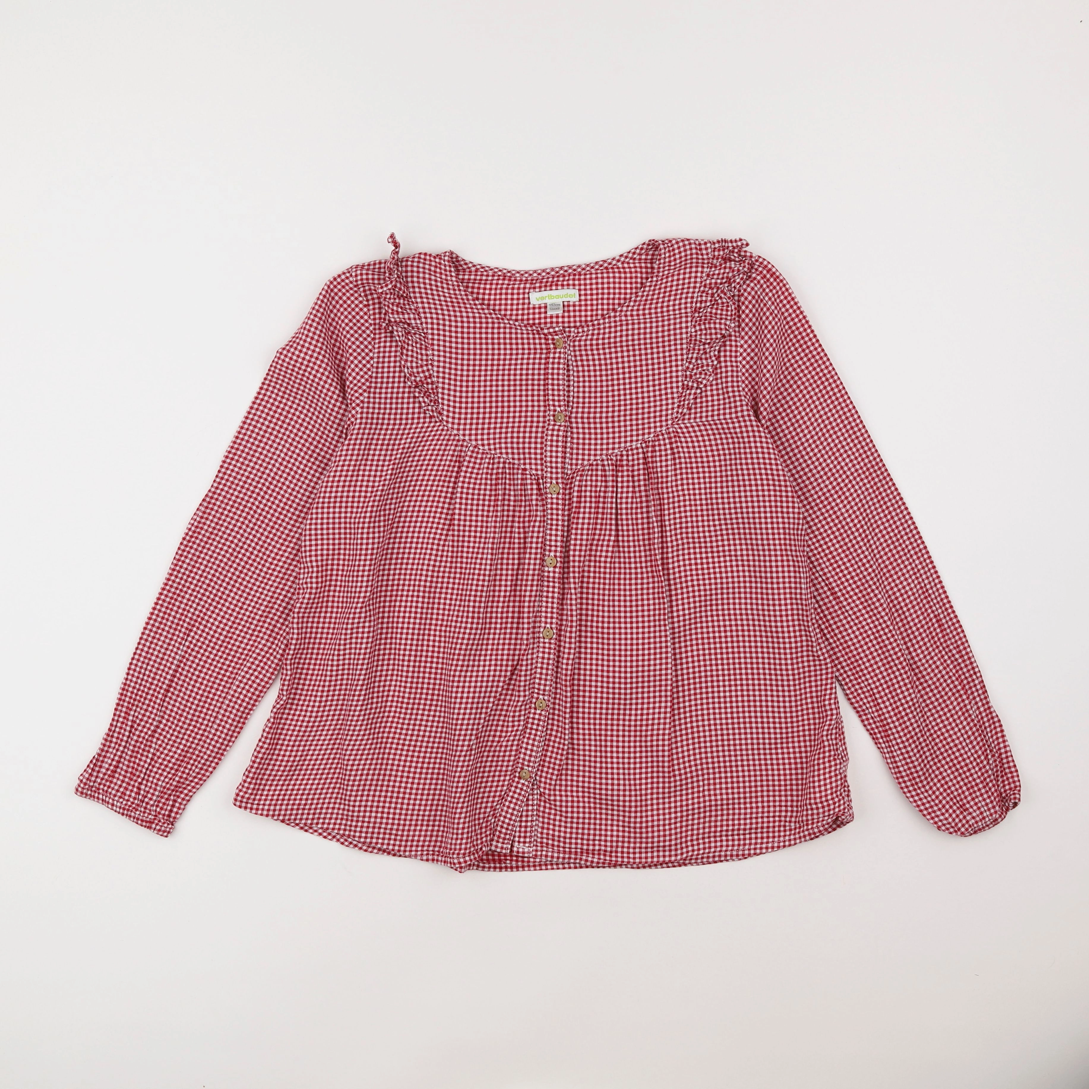 Vertbaudet - blouse rouge, blanc - 12 ans