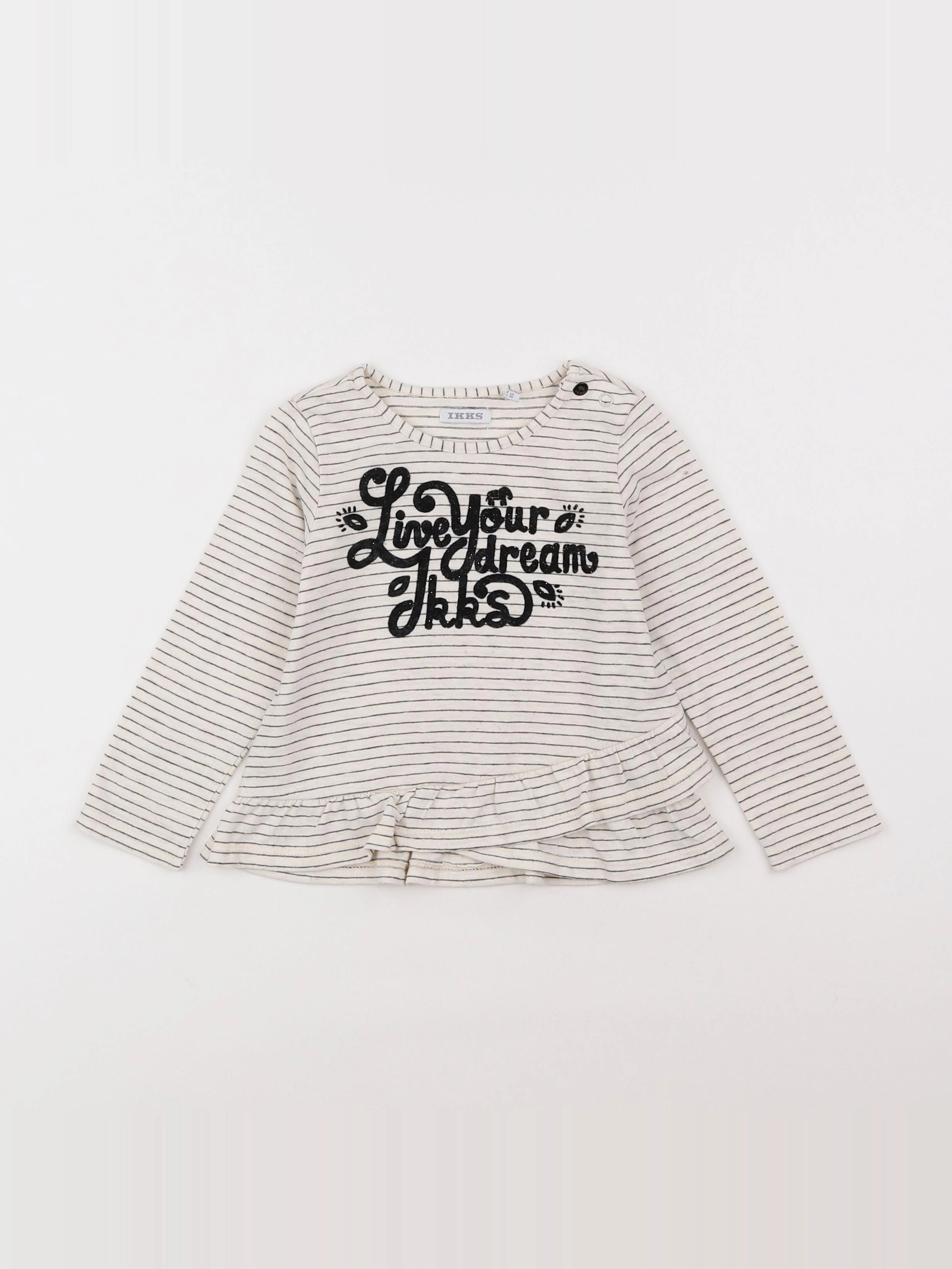 IKKS - tee-shirt beige, noir - 2 ans