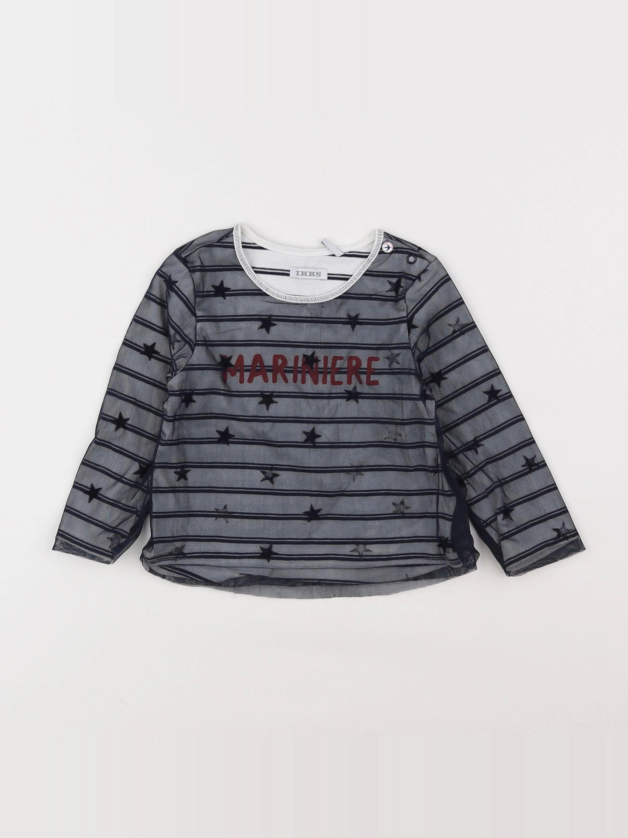 IKKS - tee-shirt bleu, blanc - 2 ans