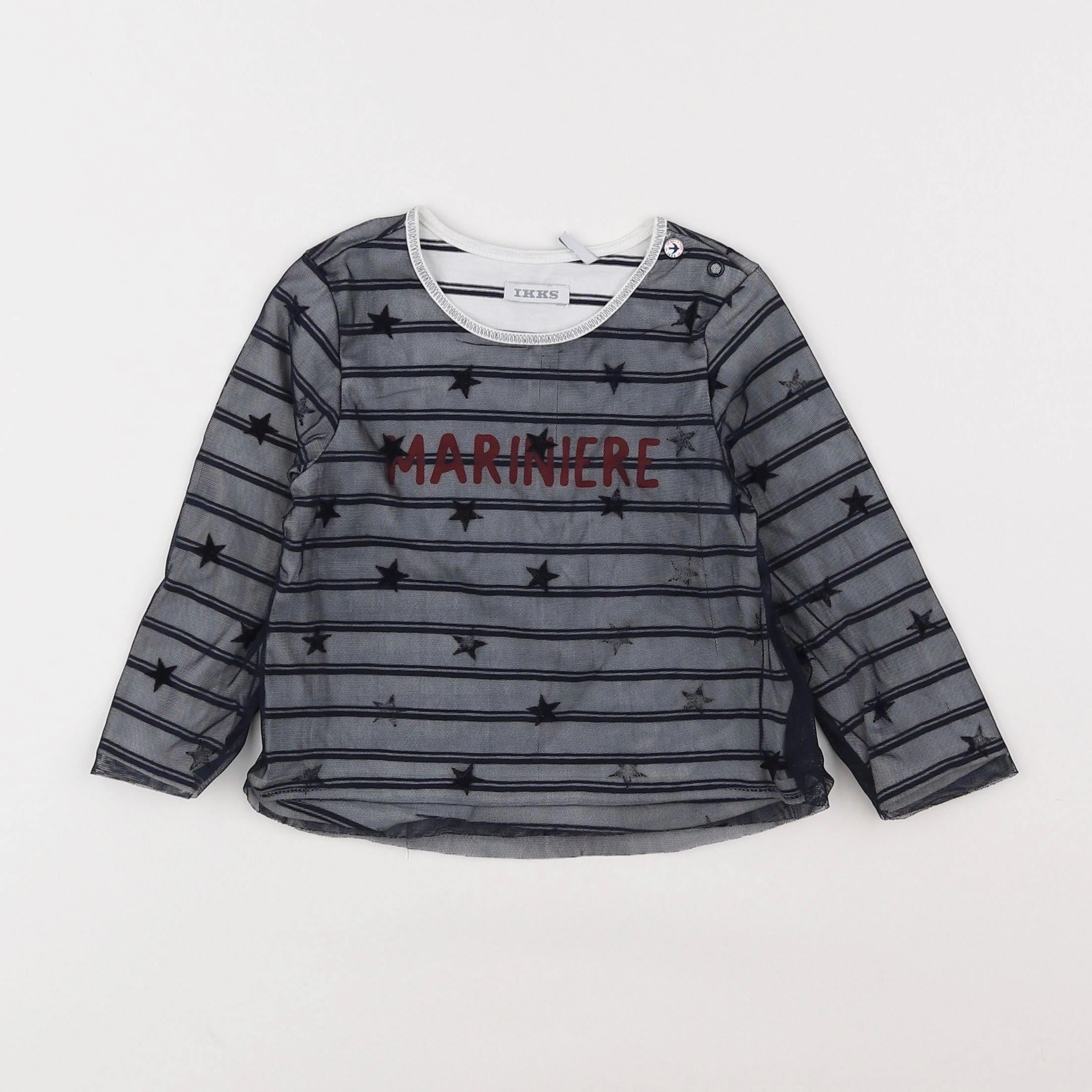 IKKS - tee-shirt bleu, blanc - 2 ans