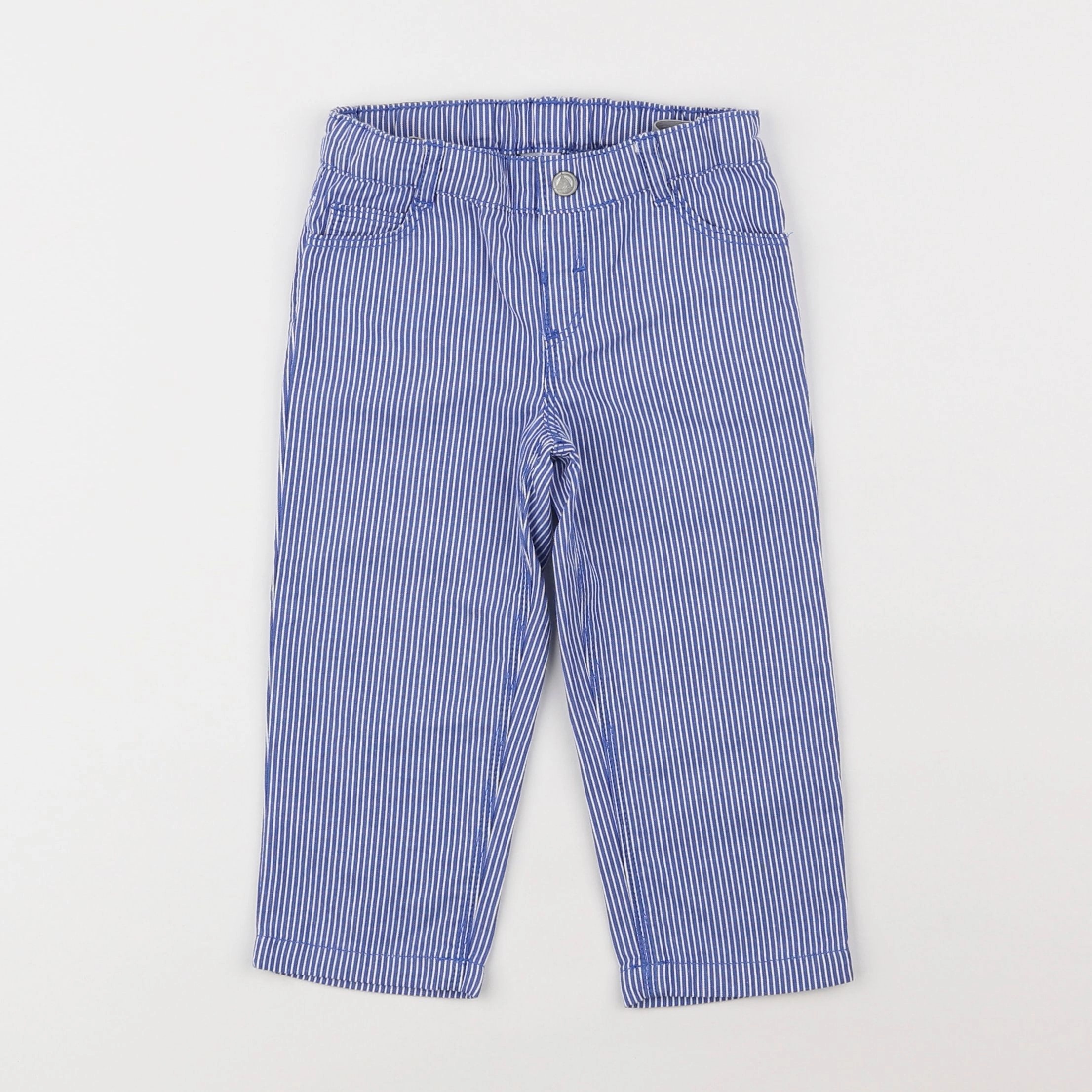 Petit Bateau - pantalon bleu - 18 mois