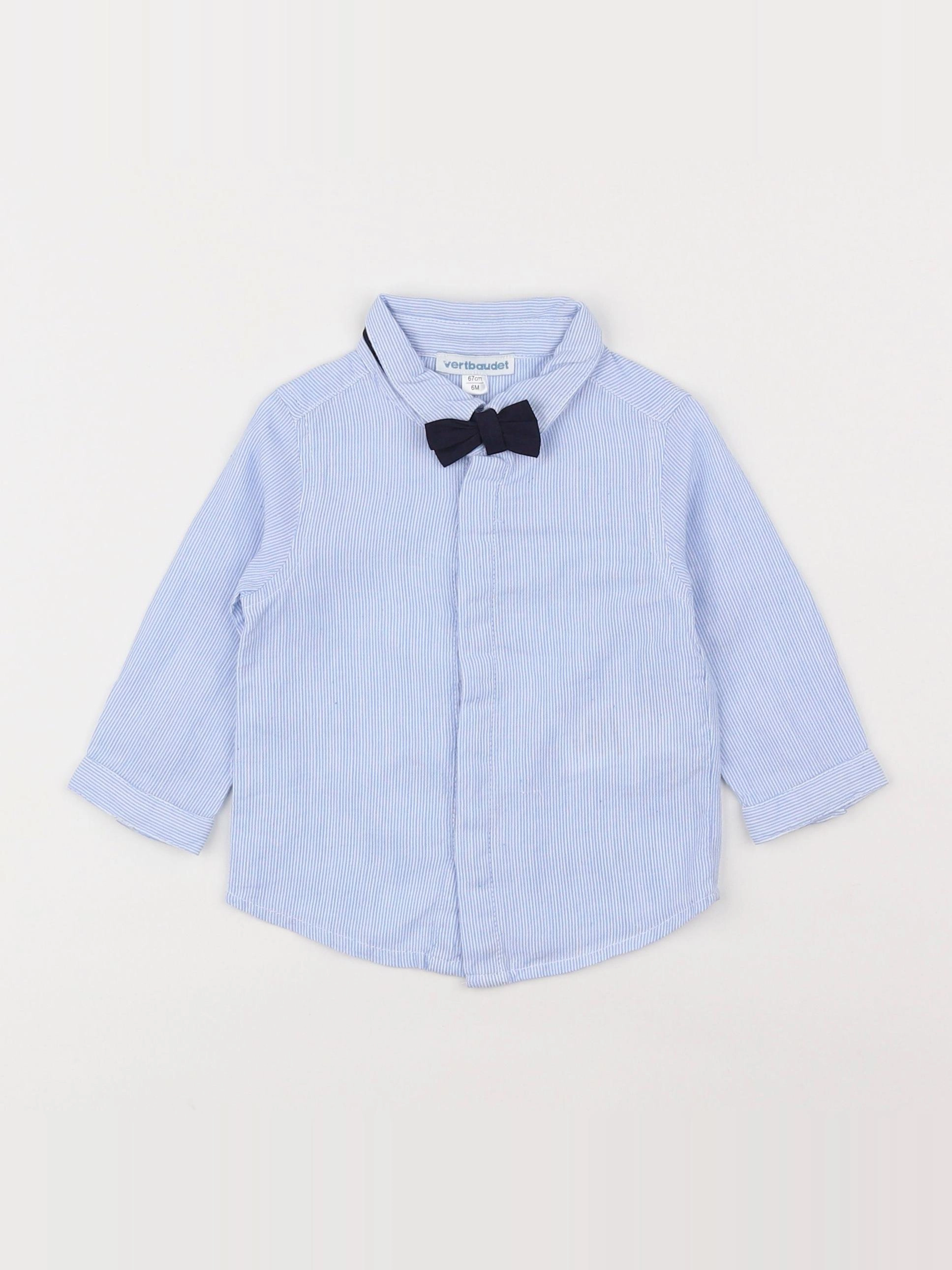 Vertbaudet - chemise bleu - 6 mois