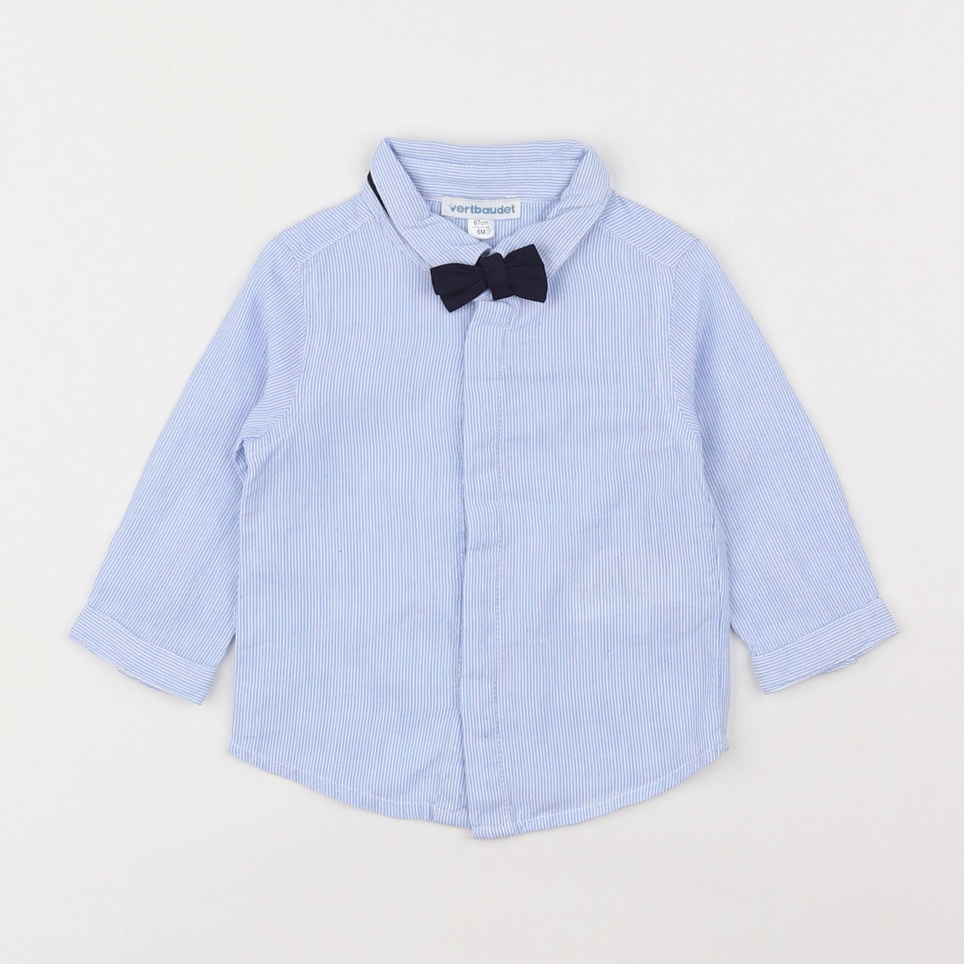 Vertbaudet - chemise bleu - 6 mois