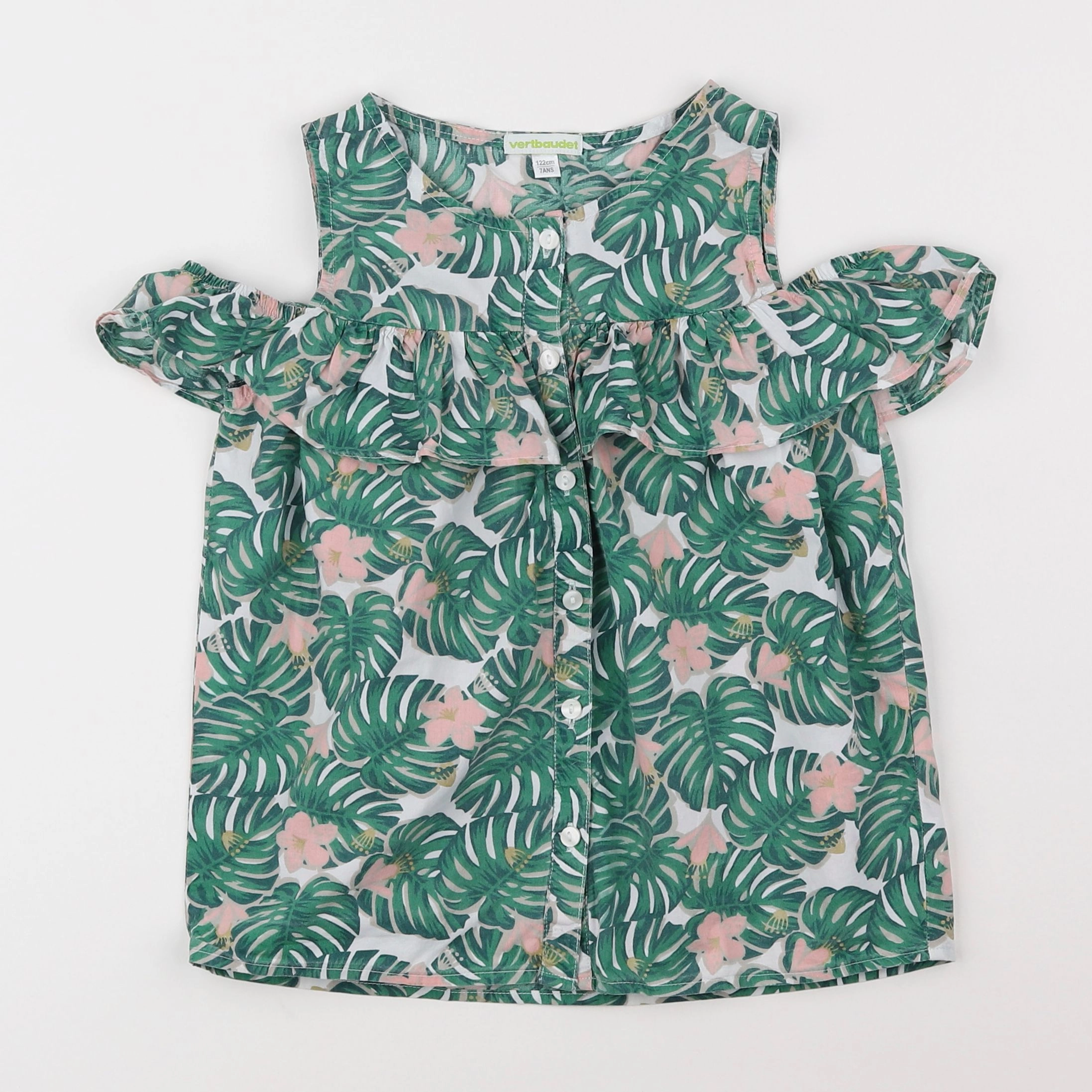 Vertbaudet - blouse vert - 7 ans