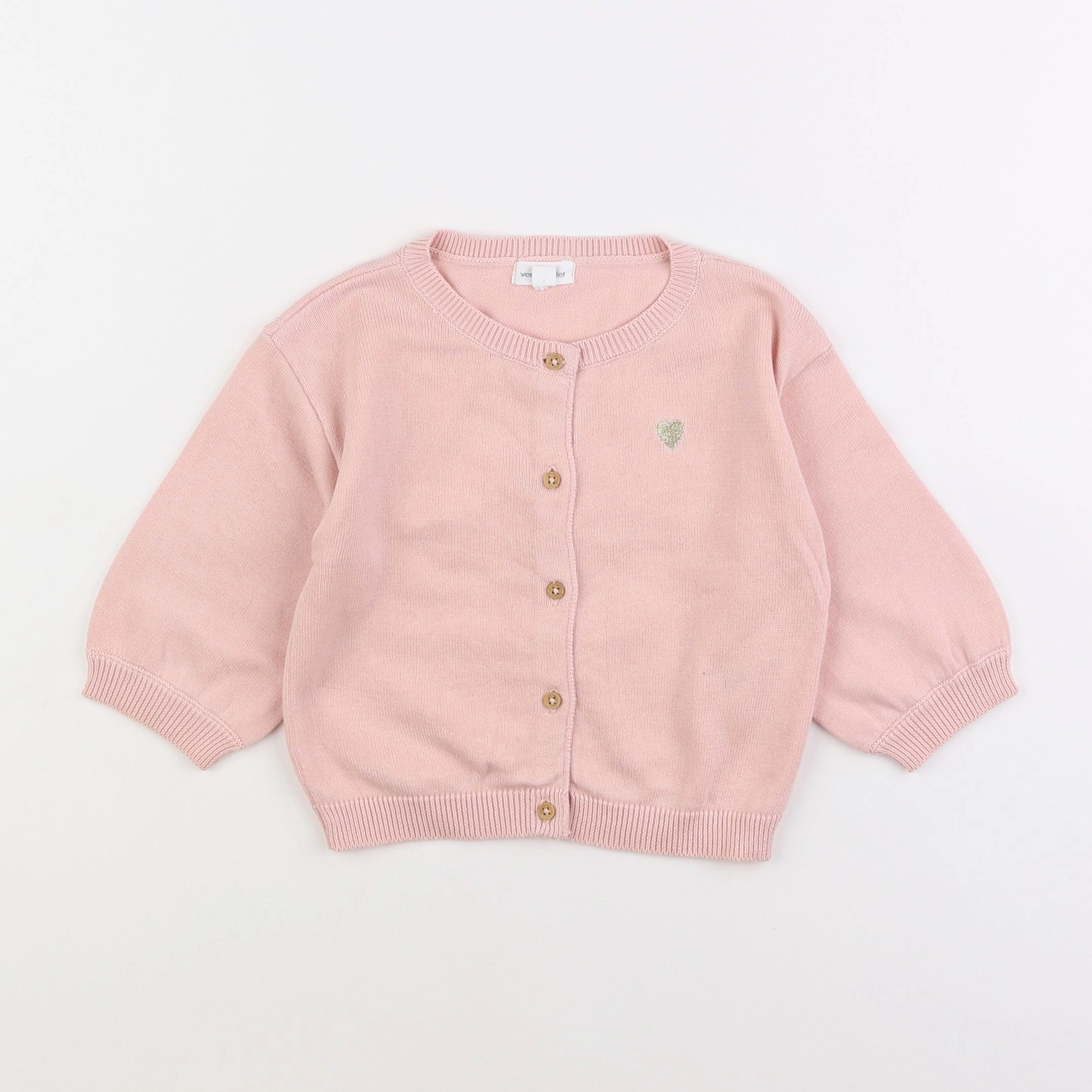 Vertbaudet - gilet rose - 12 mois