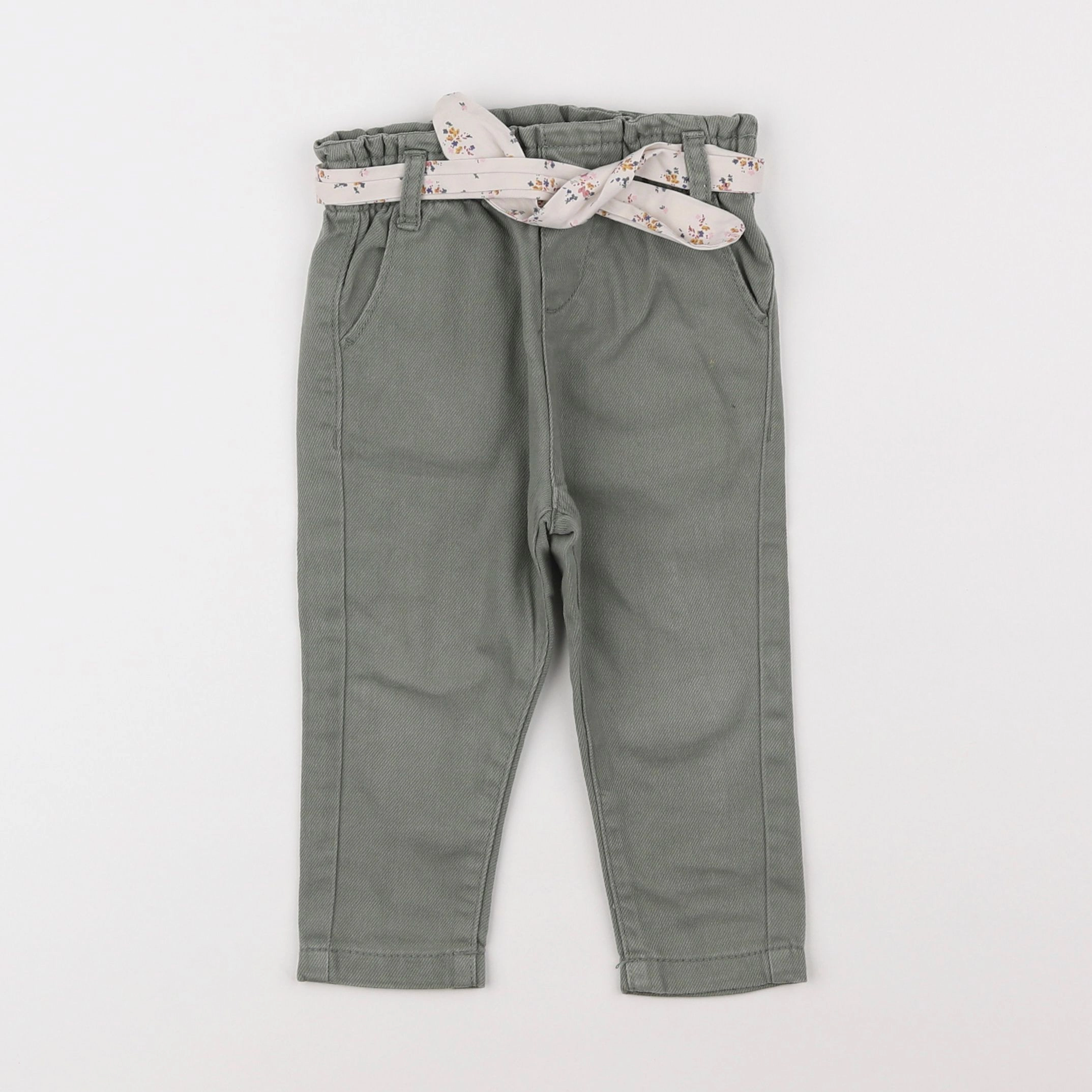 Vertbaudet - pantalon vert - 12 mois
