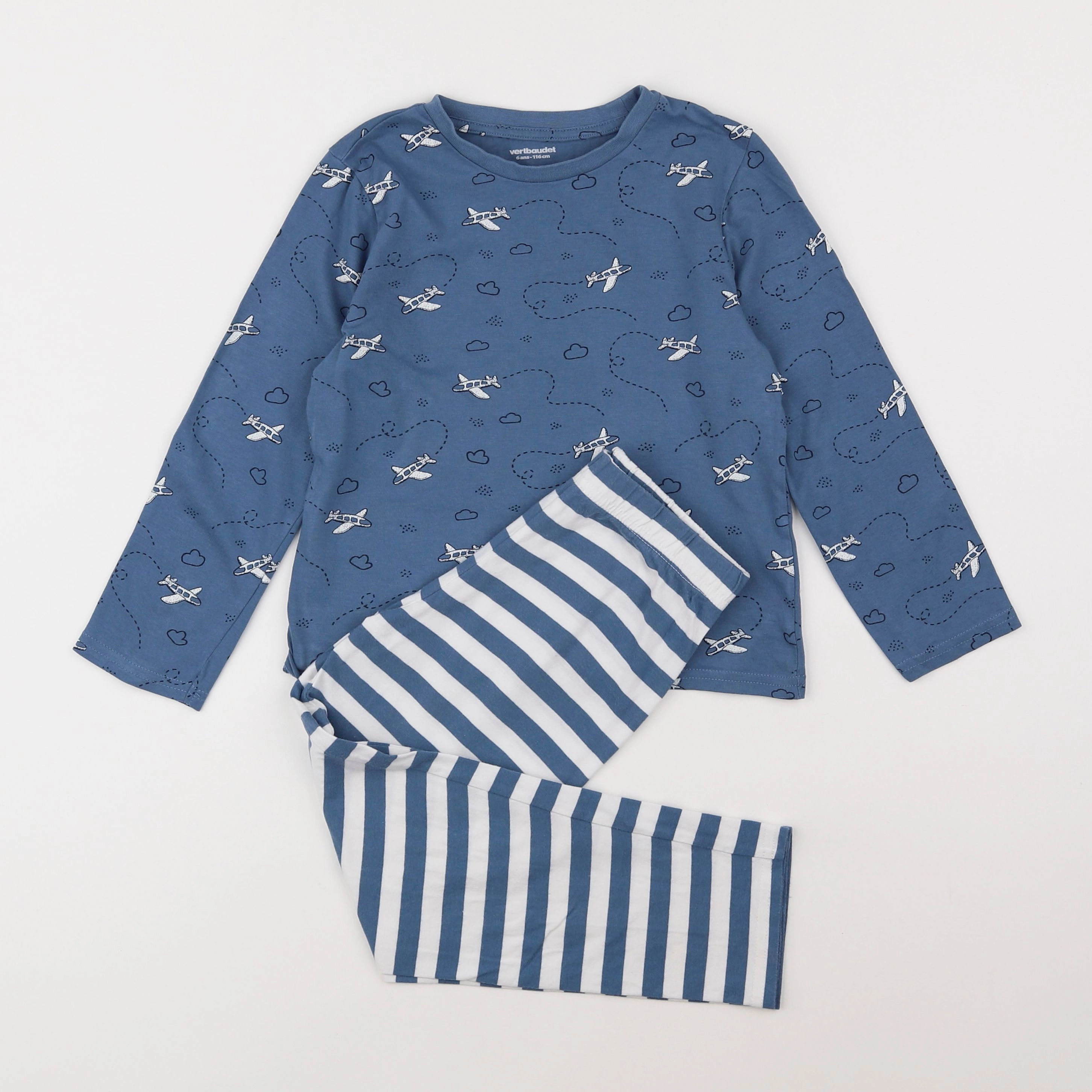 Vertbaudet - pyjama coton bleu - 6 ans