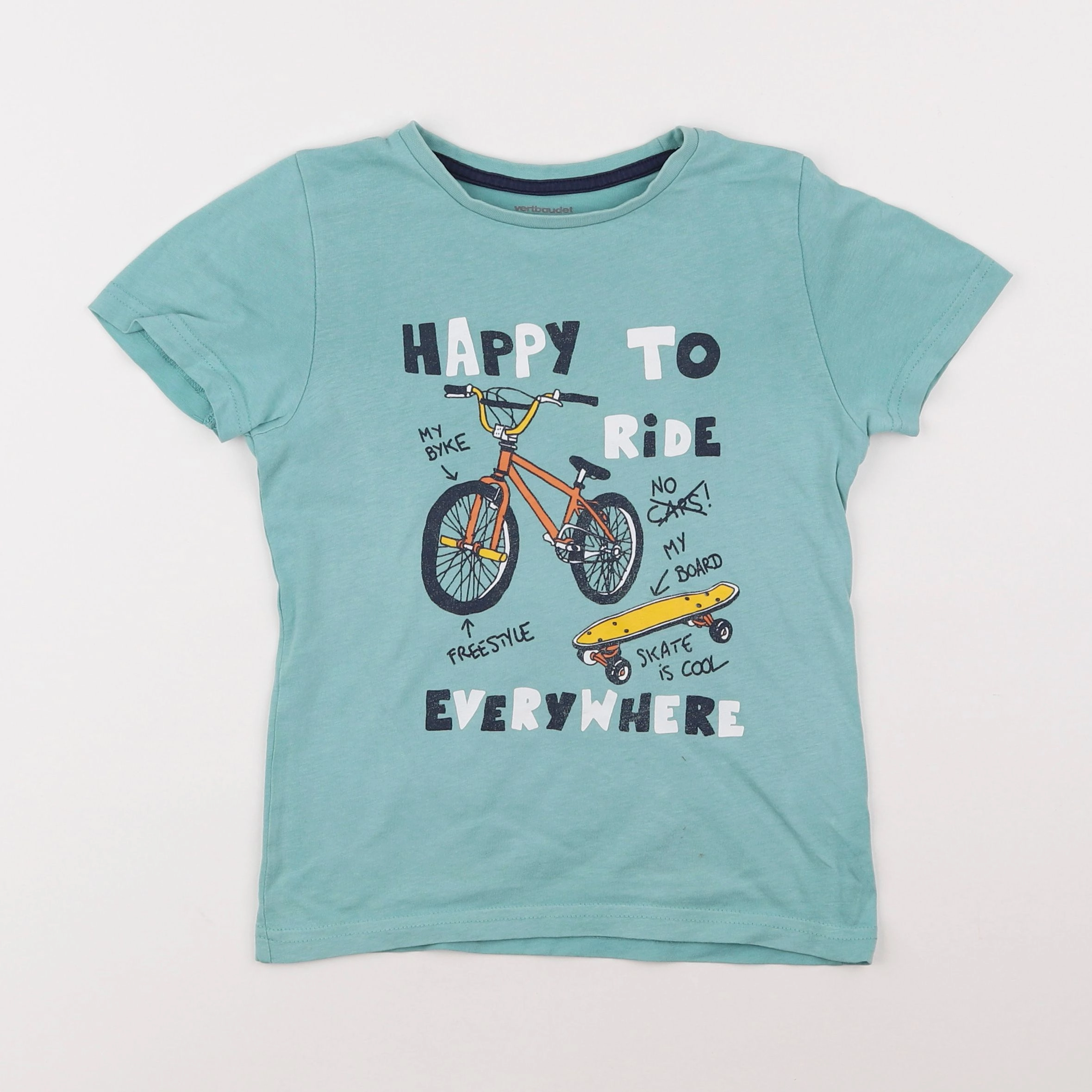 Vertbaudet - tee-shirt bleu - 6 ans