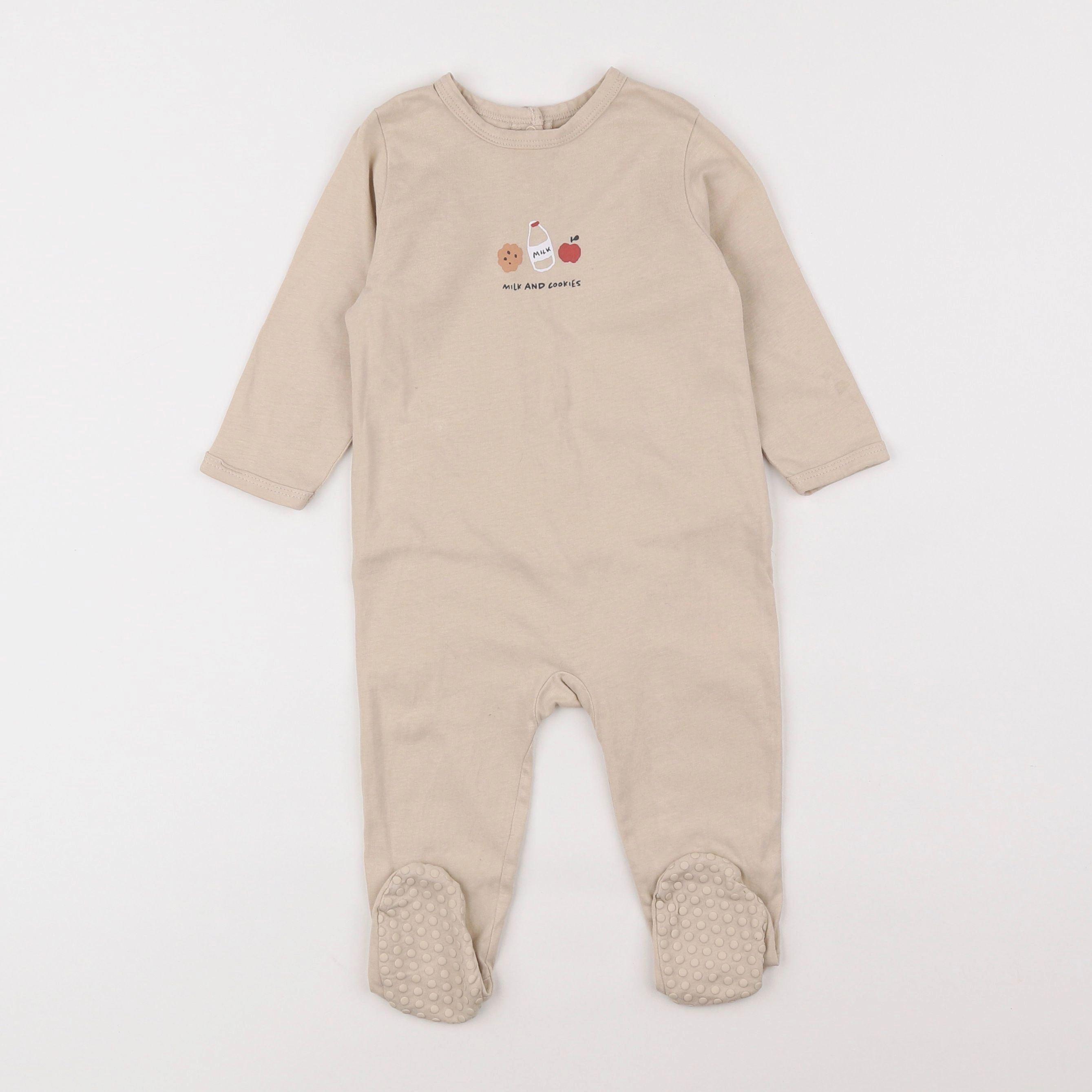 Vertbaudet - pyjama coton beige - 9 mois