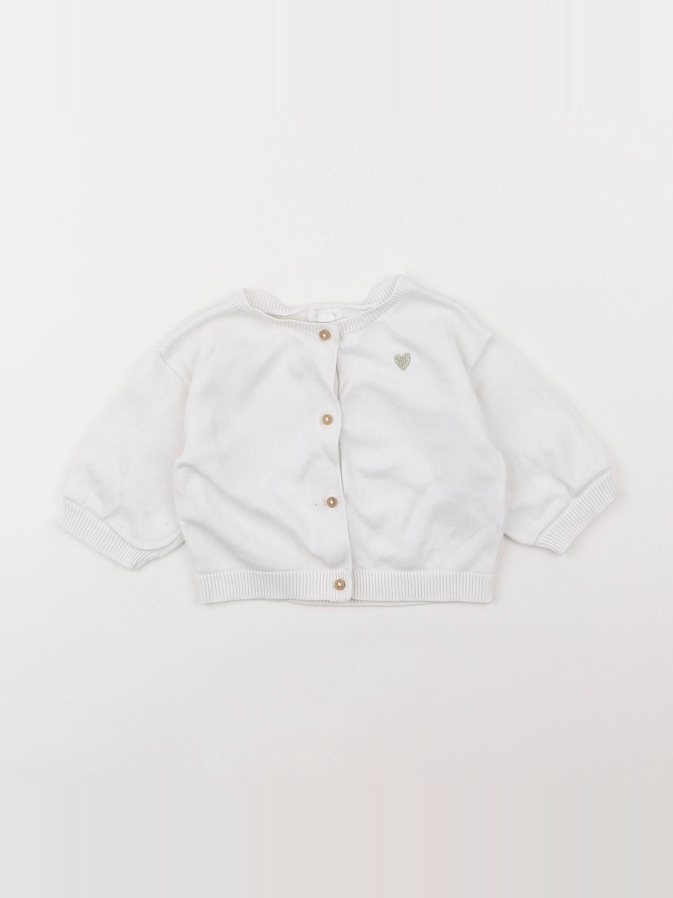 Vertbaudet - gilet blanc - 6 mois