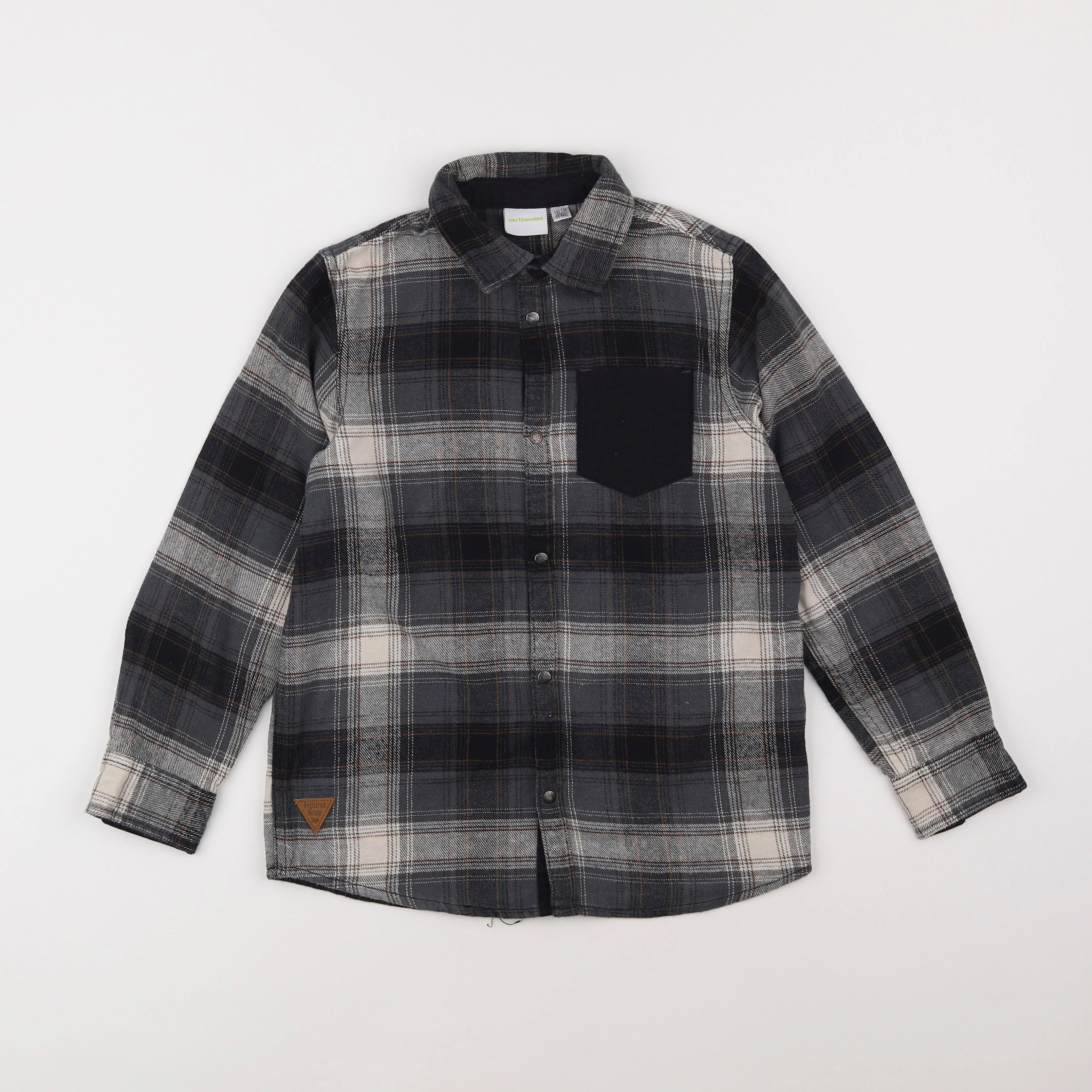 Vertbaudet - chemise gris - 10 ans