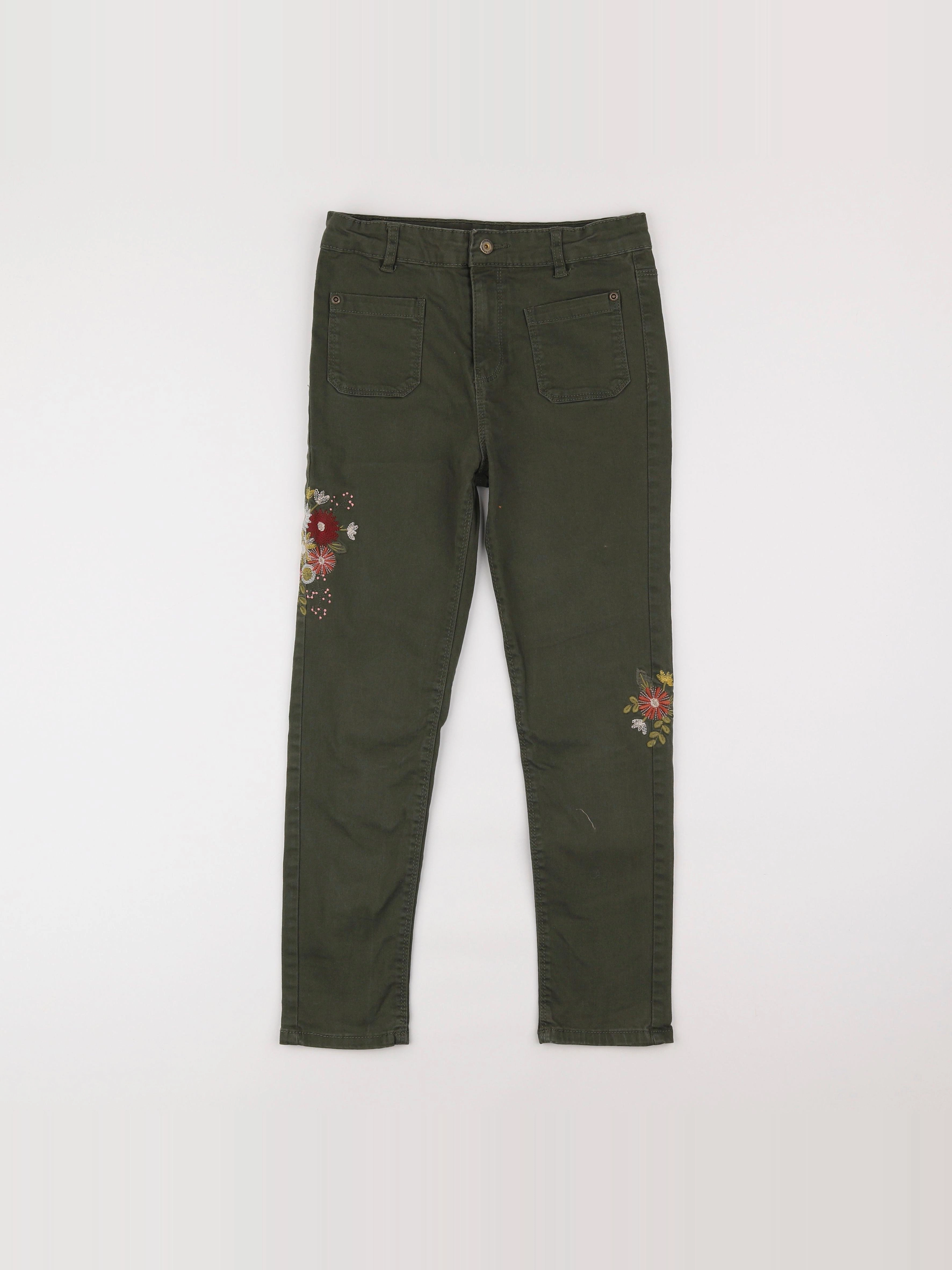 Vertbaudet - pantalon vert - 9 ans