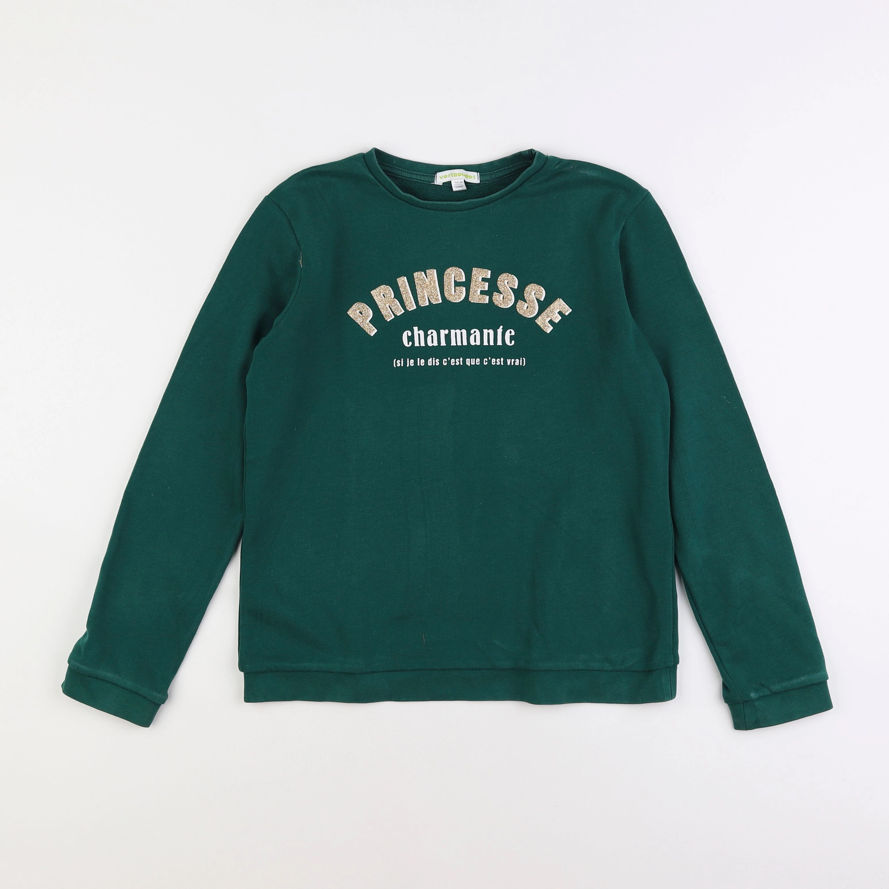 Vertbaudet - sweat vert - 12 ans