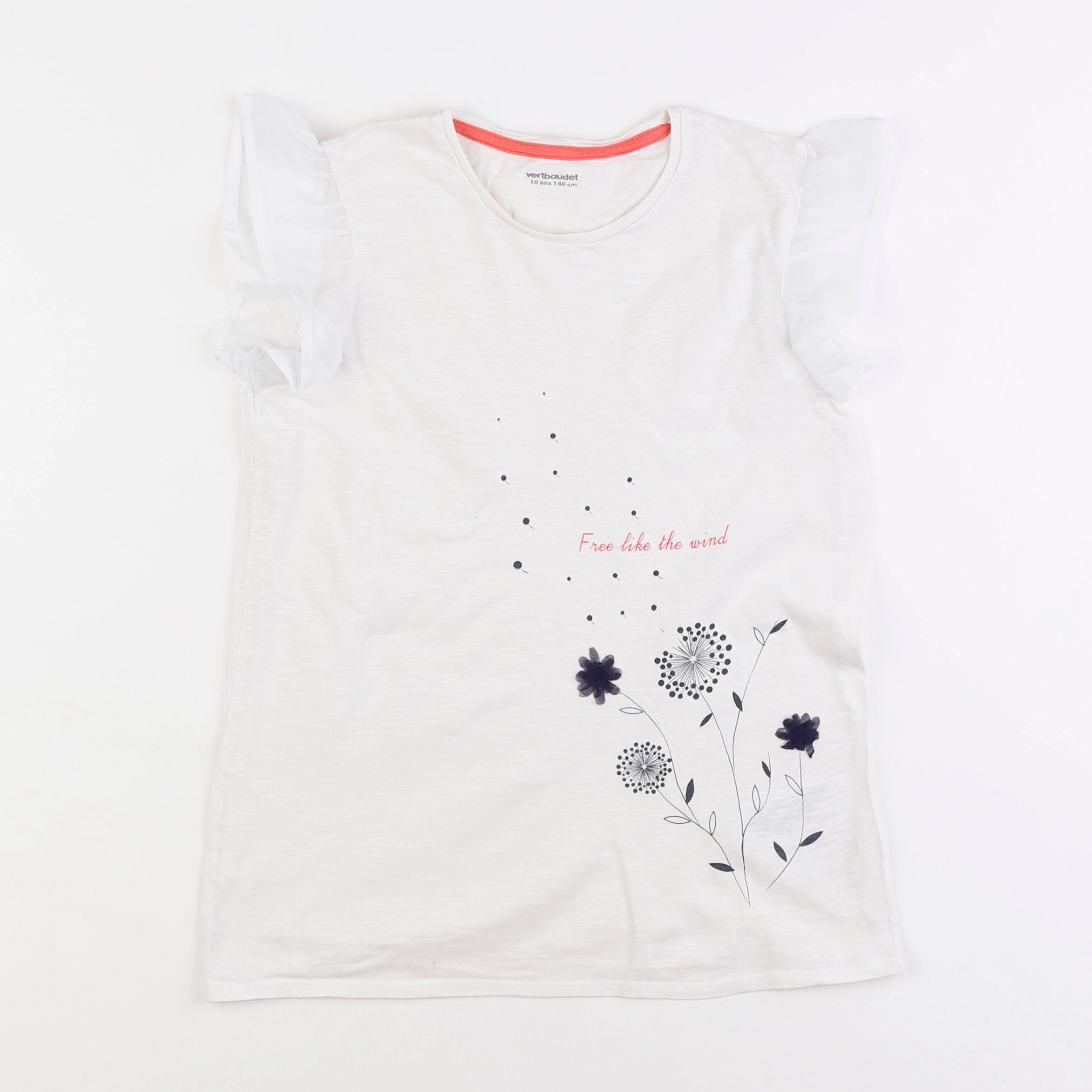 Vertbaudet - tee-shirt blanc - 10 ans