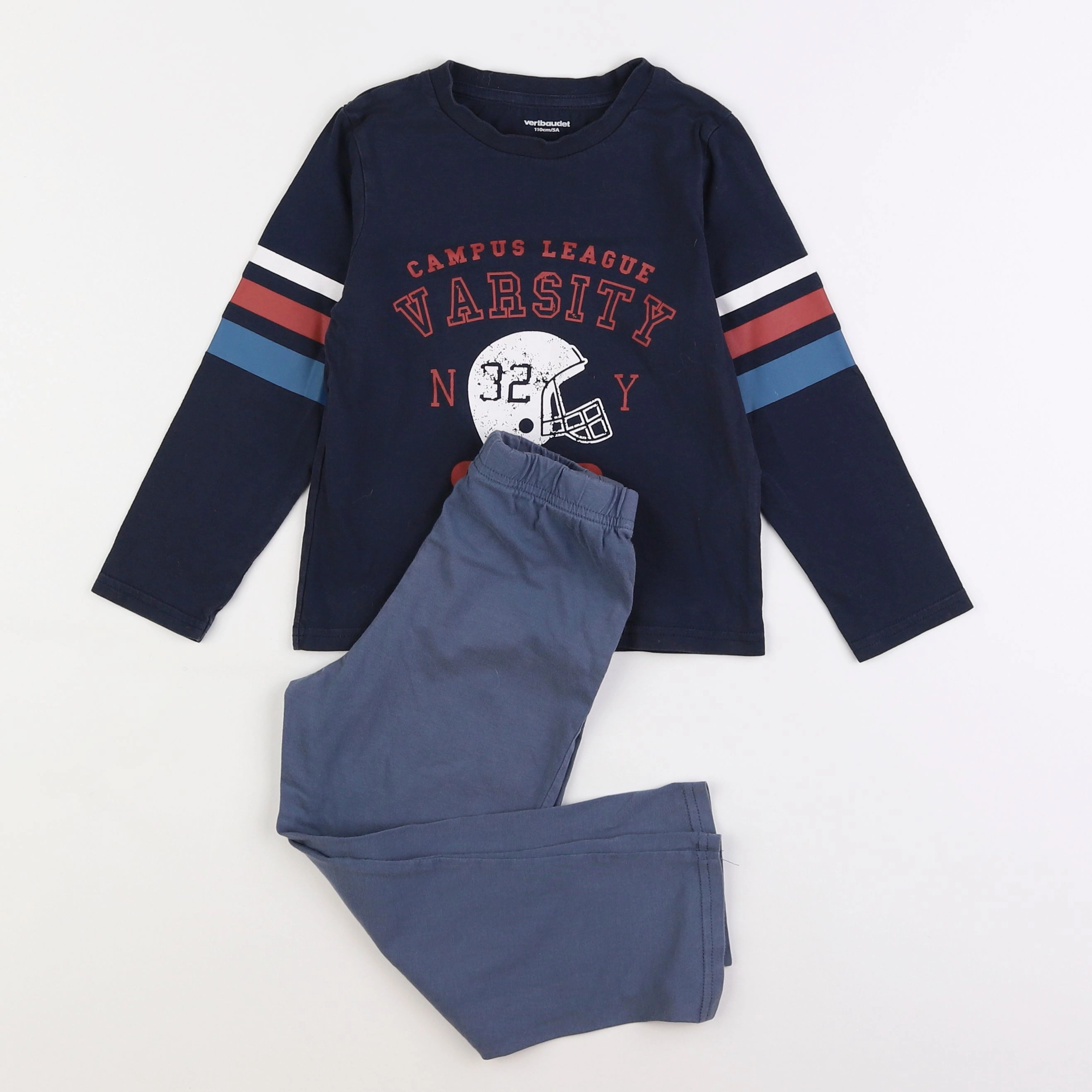 Vertbaudet - pyjama coton bleu - 5 ans