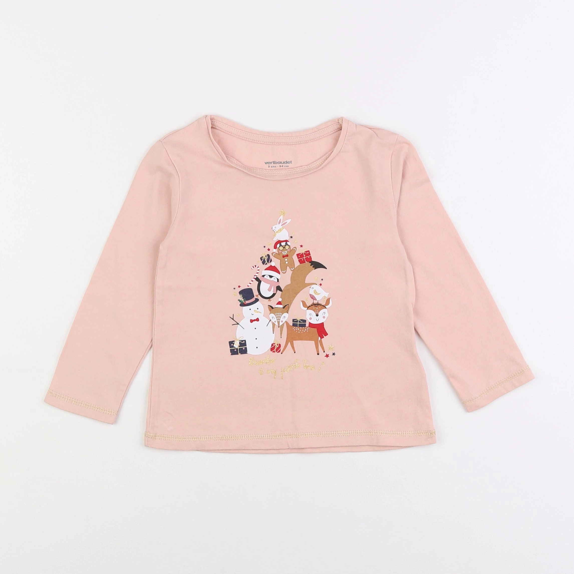 Vertbaudet - tee-shirt rose - 3 ans