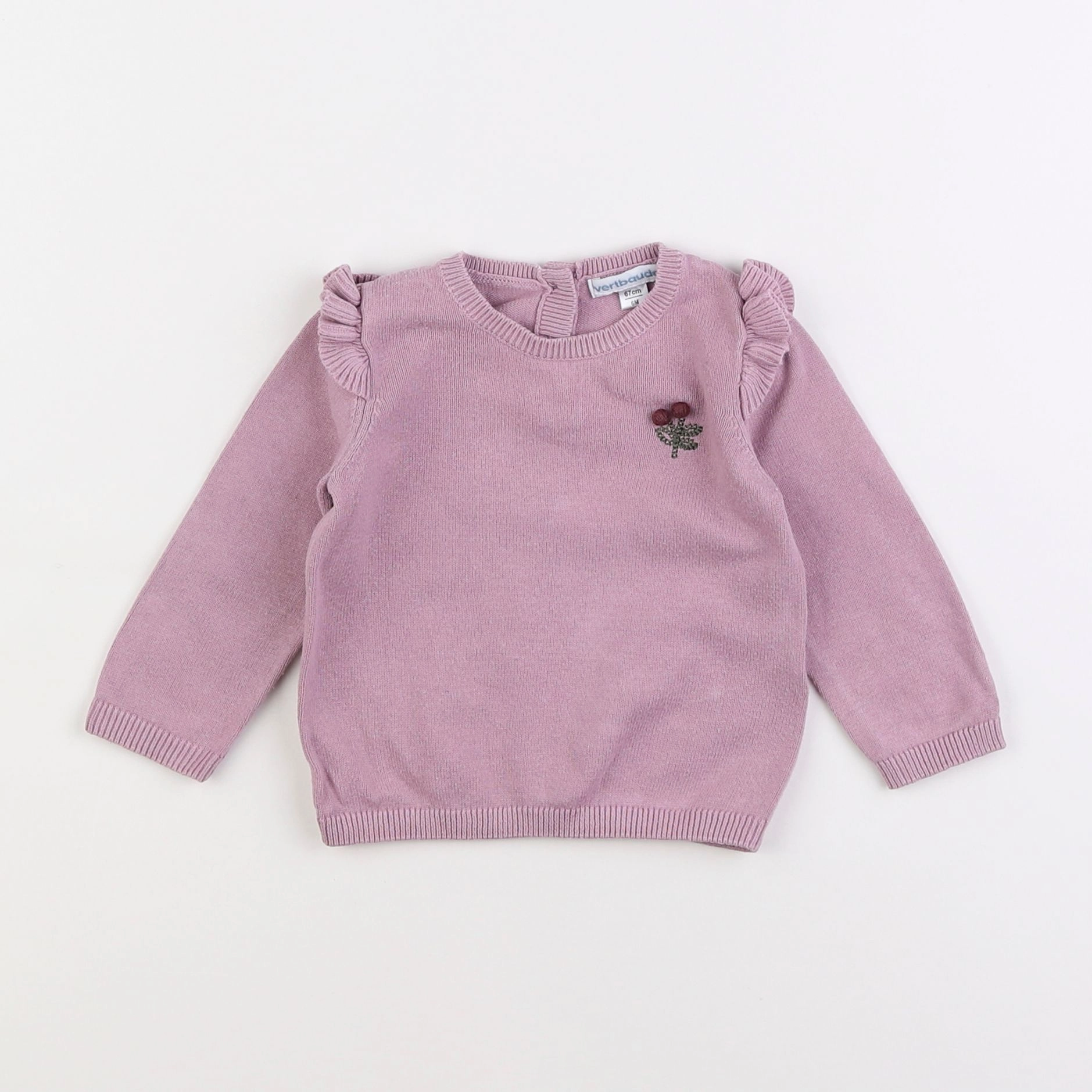 Vertbaudet - pull rose - 6 mois