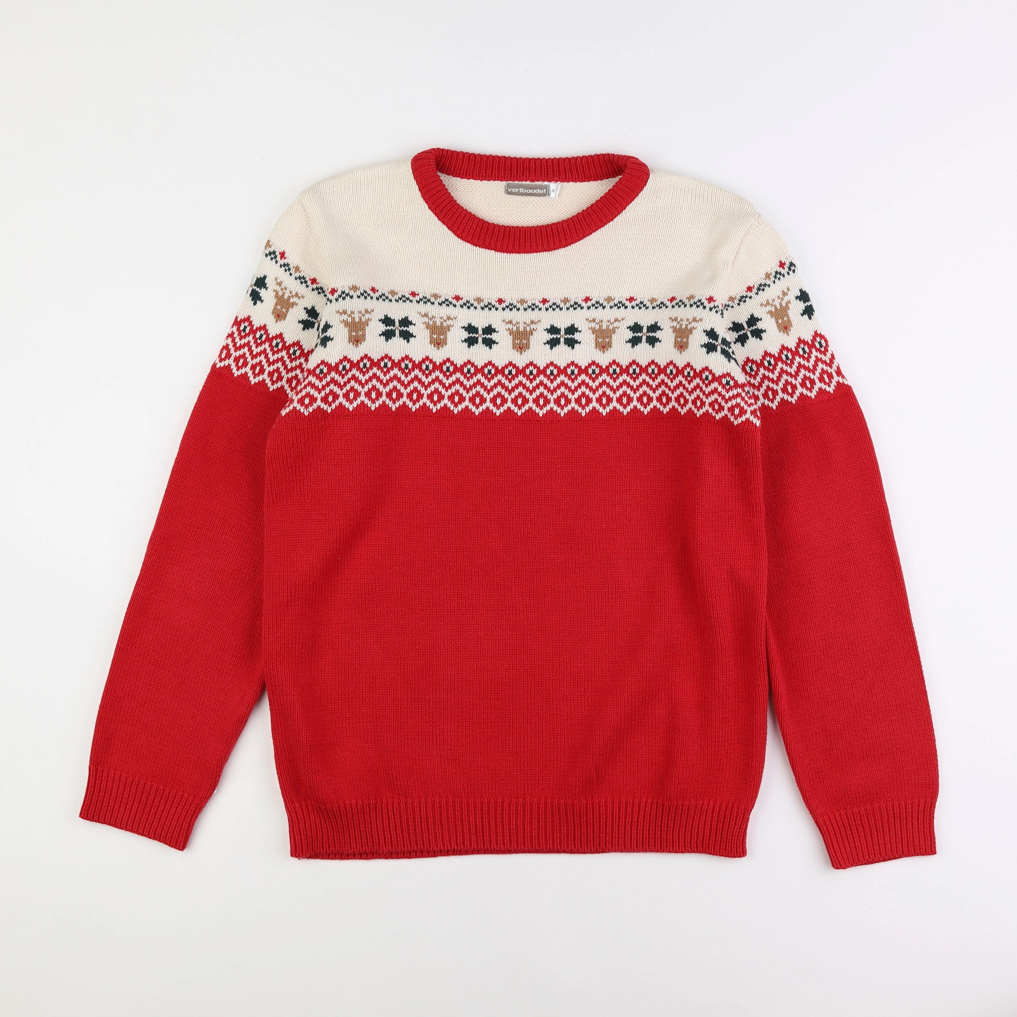 Vertbaudet - pull grossesse rouge, beige - 40 à 42