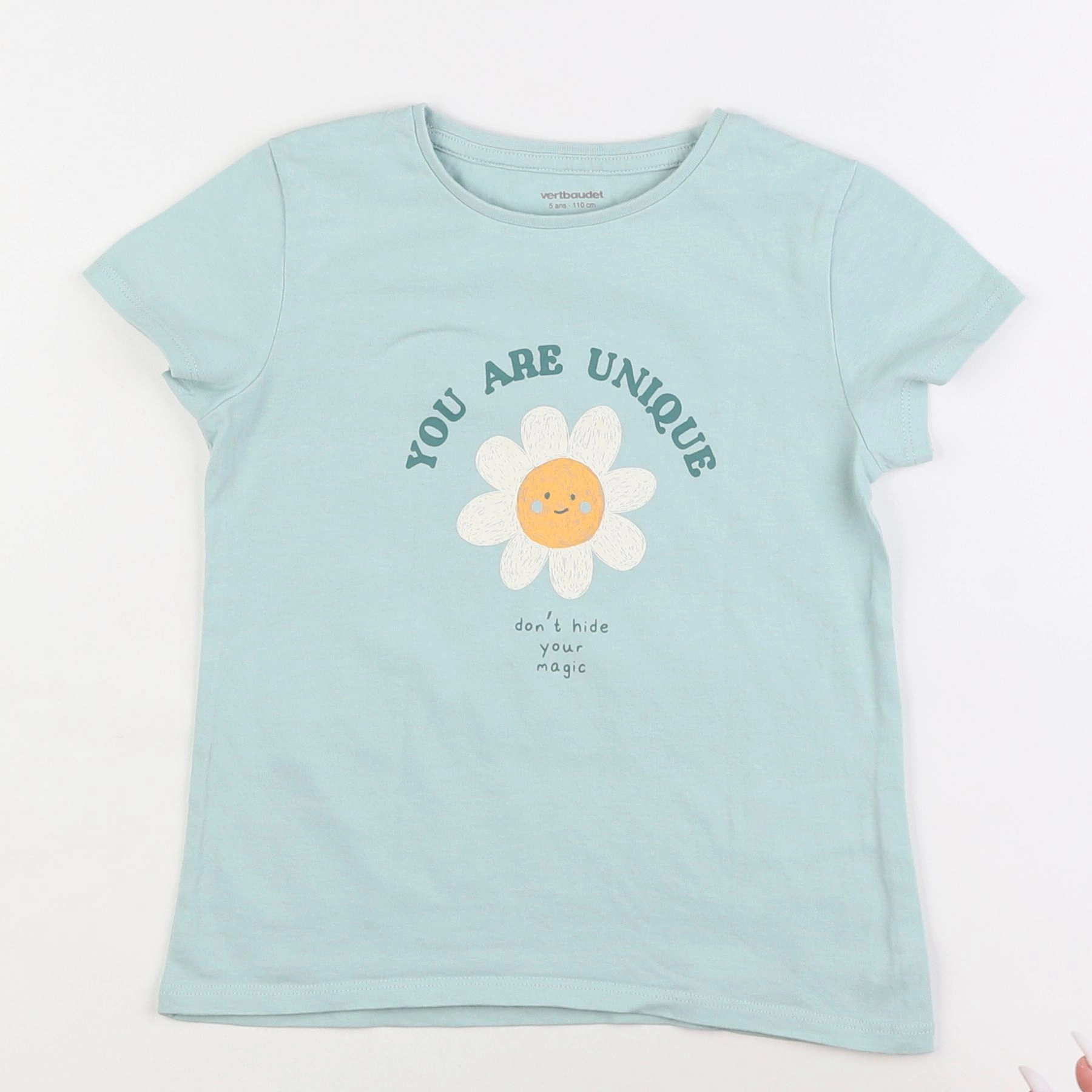 Vertbaudet - tee-shirt vert - 5 ans