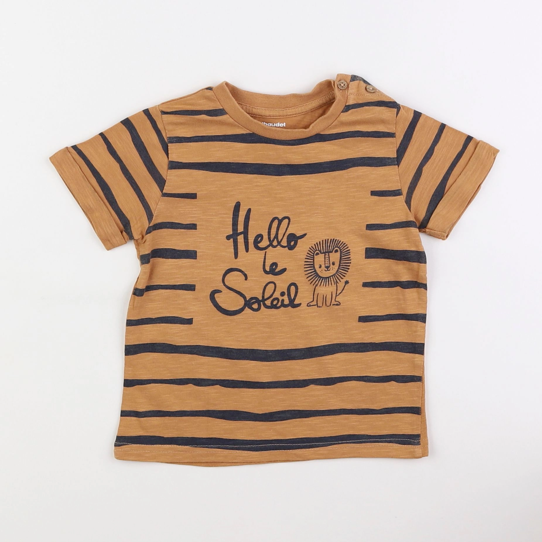 Vertbaudet - tee-shirt marron, noir - 2 ans