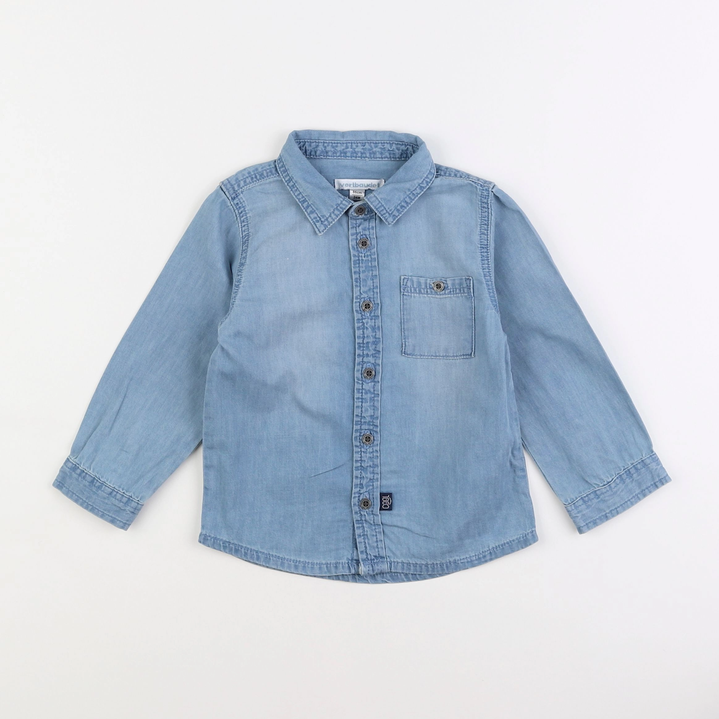 Vertbaudet - chemise bleu - 2 ans