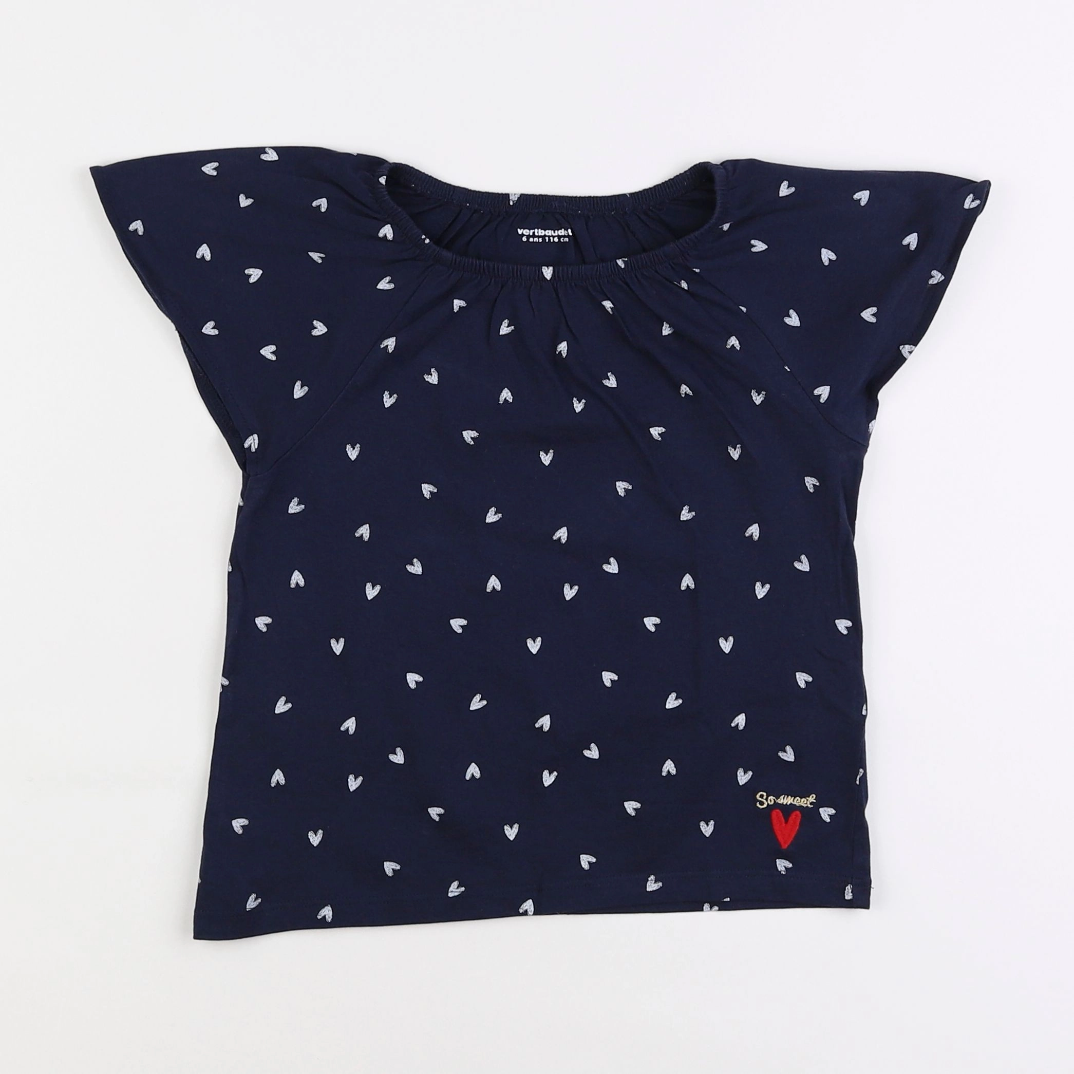 Vertbaudet - tee-shirt bleu - 6 ans