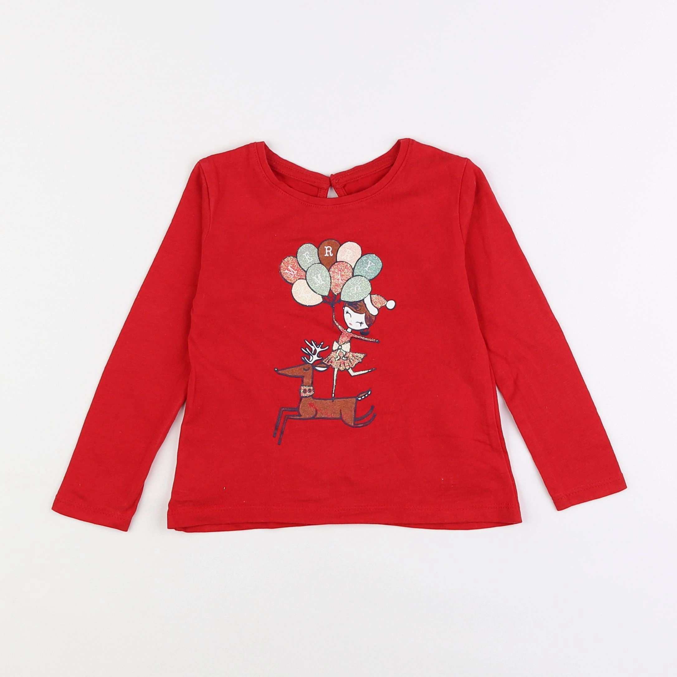 Vertbaudet - tee-shirt rouge - 3 ans