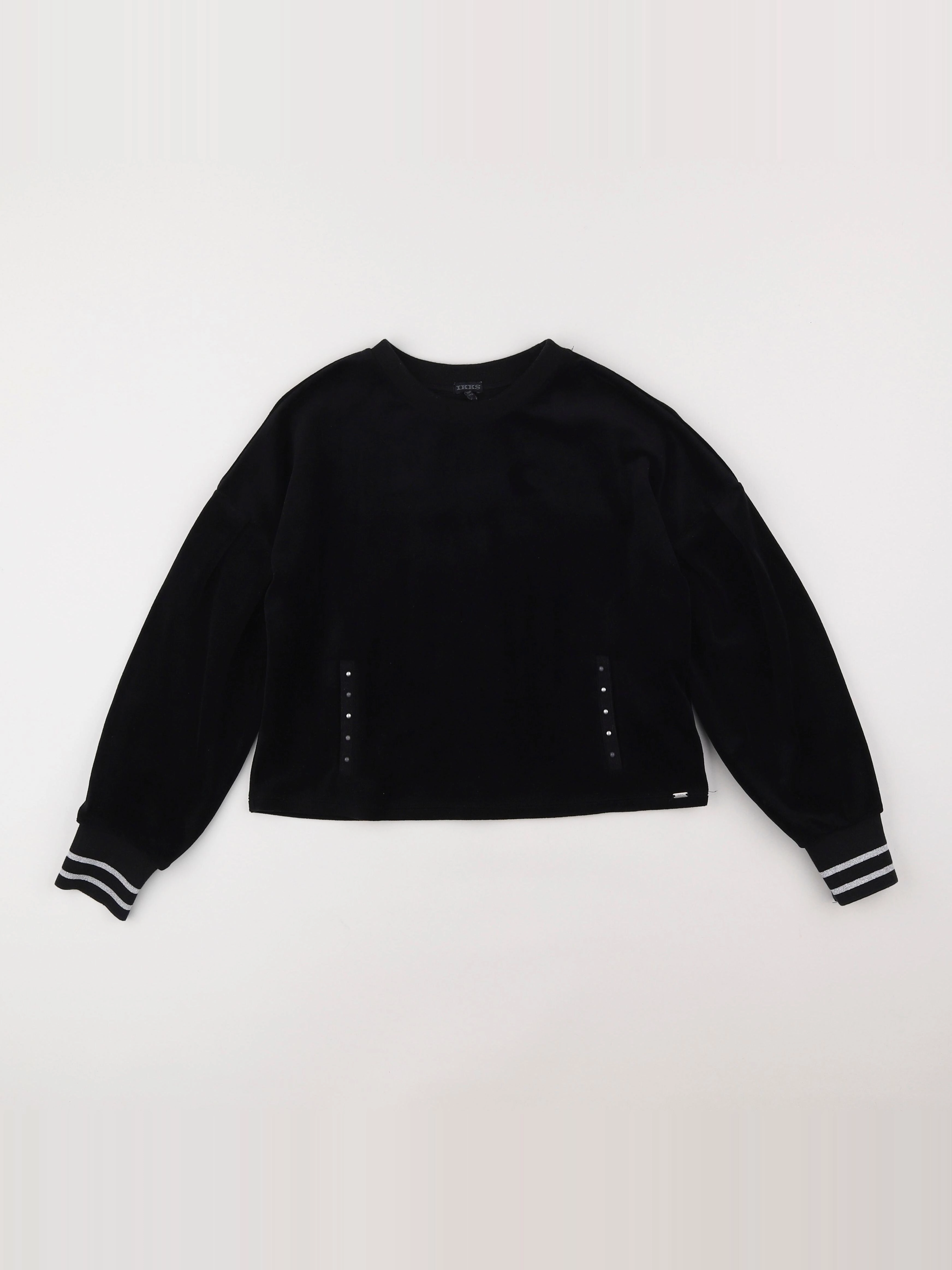 IKKS - sweat velours noir - 10 ans