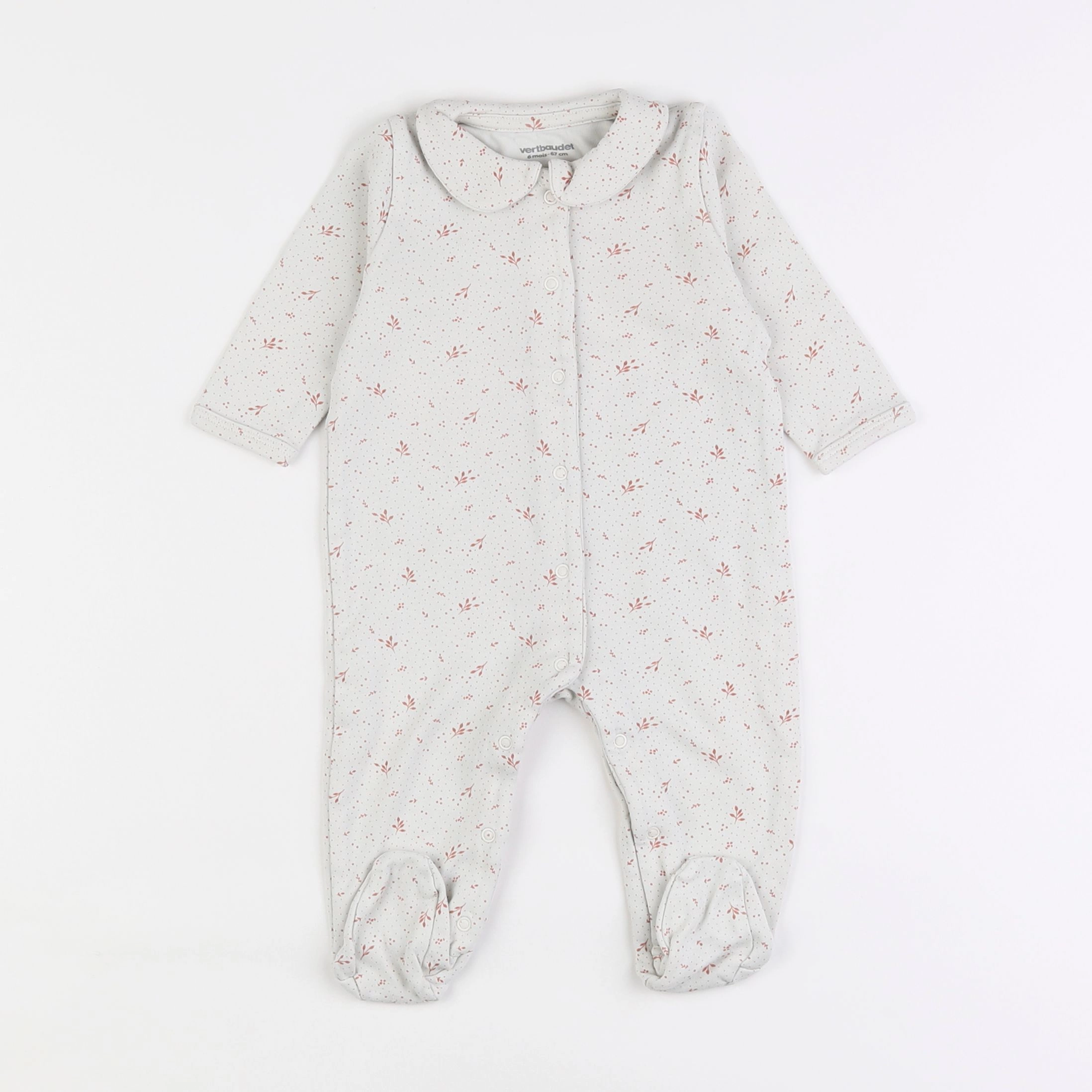 Vertbaudet - pyjama coton beige - 6 mois