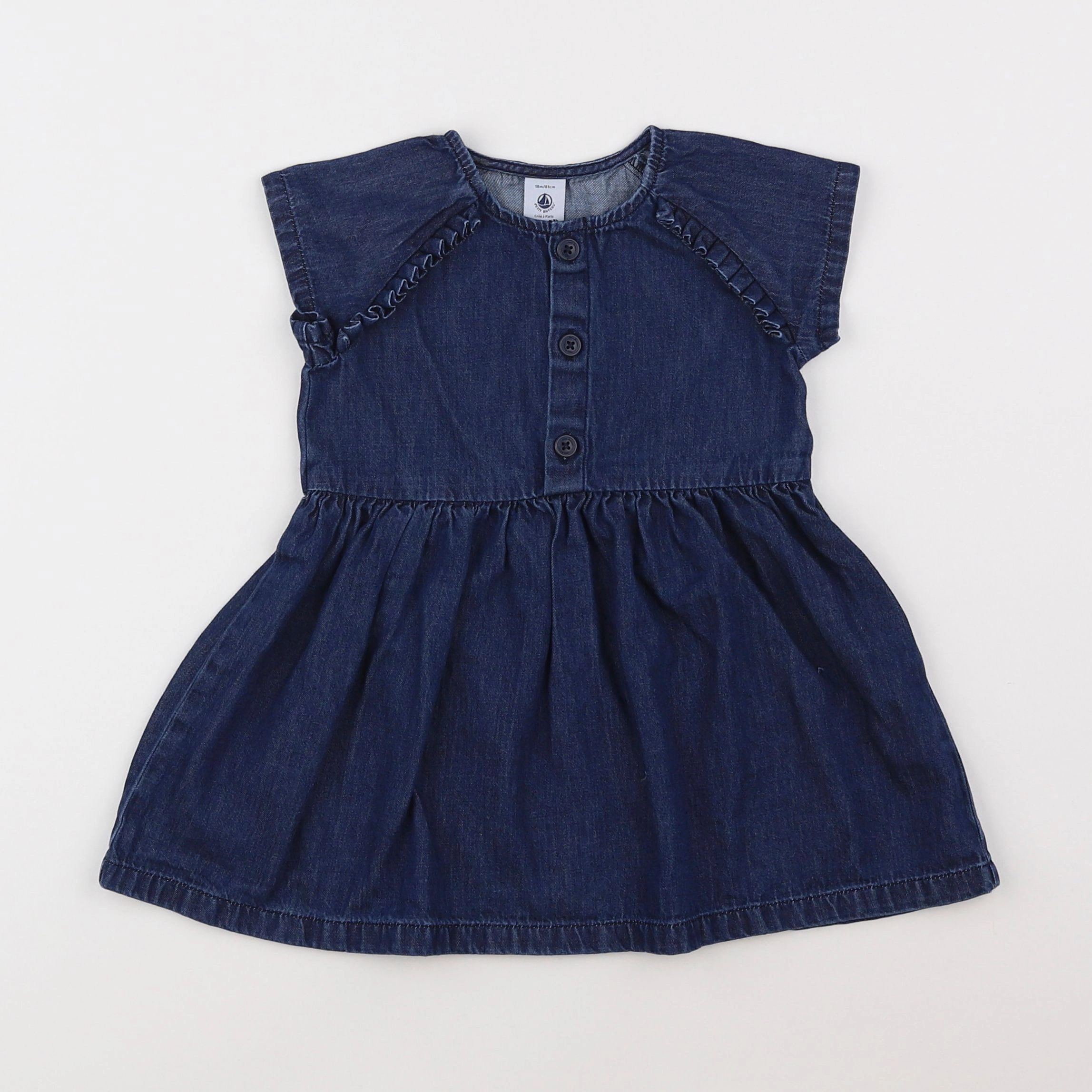 Petit Bateau - robe bleu - 18 mois