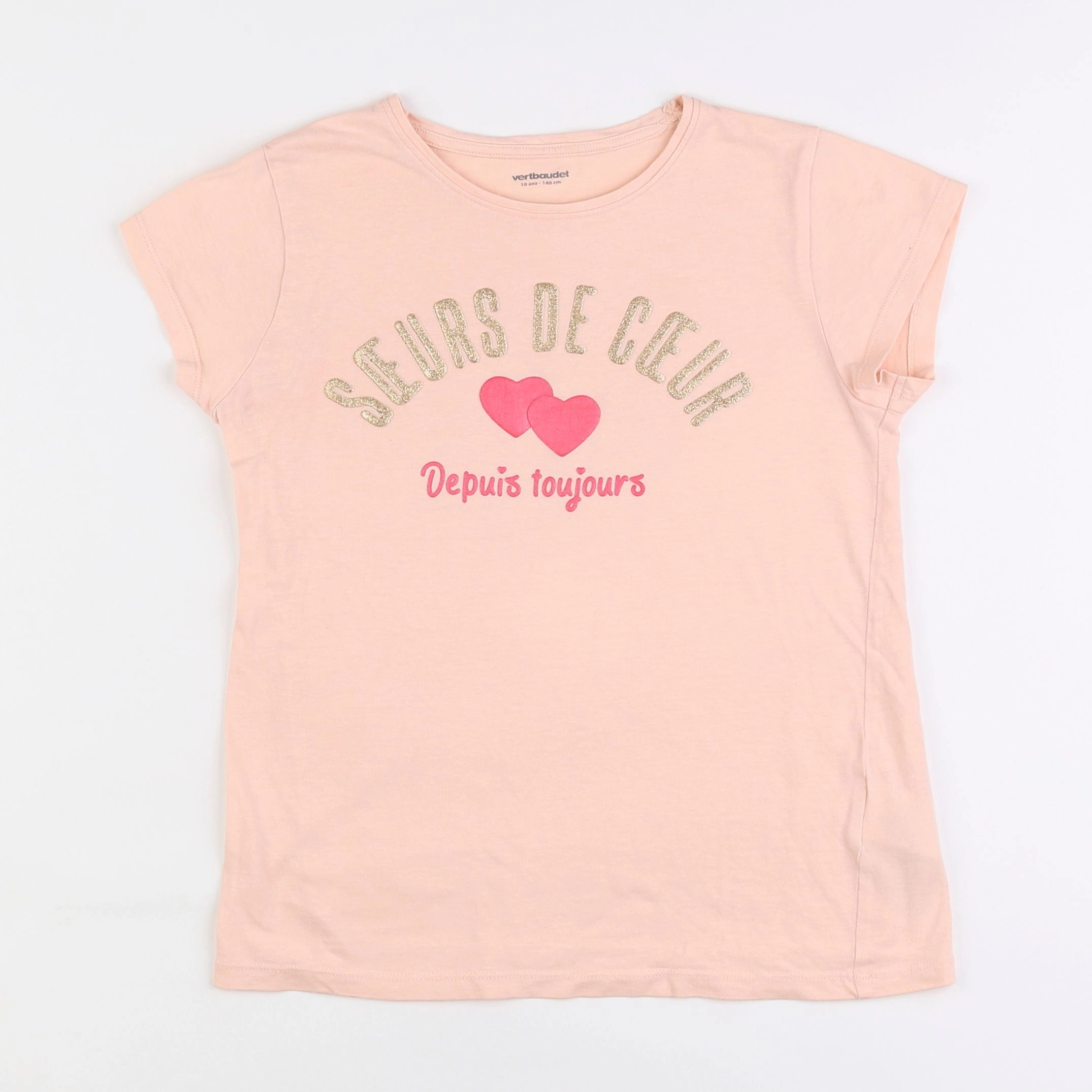 Vertbaudet - tee-shirt rose - 10 ans