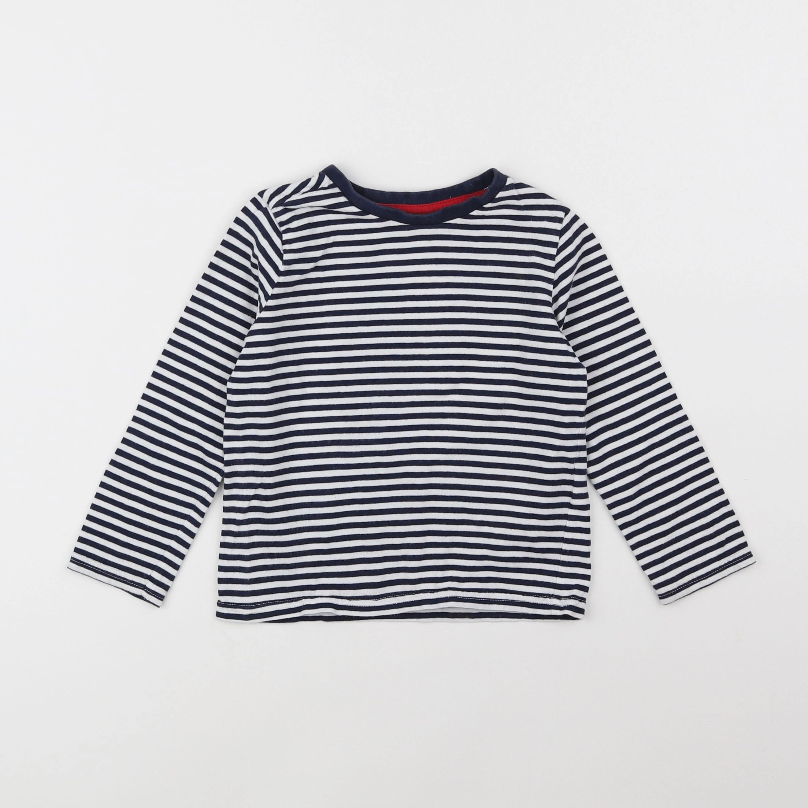 Vertbaudet - tee-shirt blanc, bleu - 4 ans