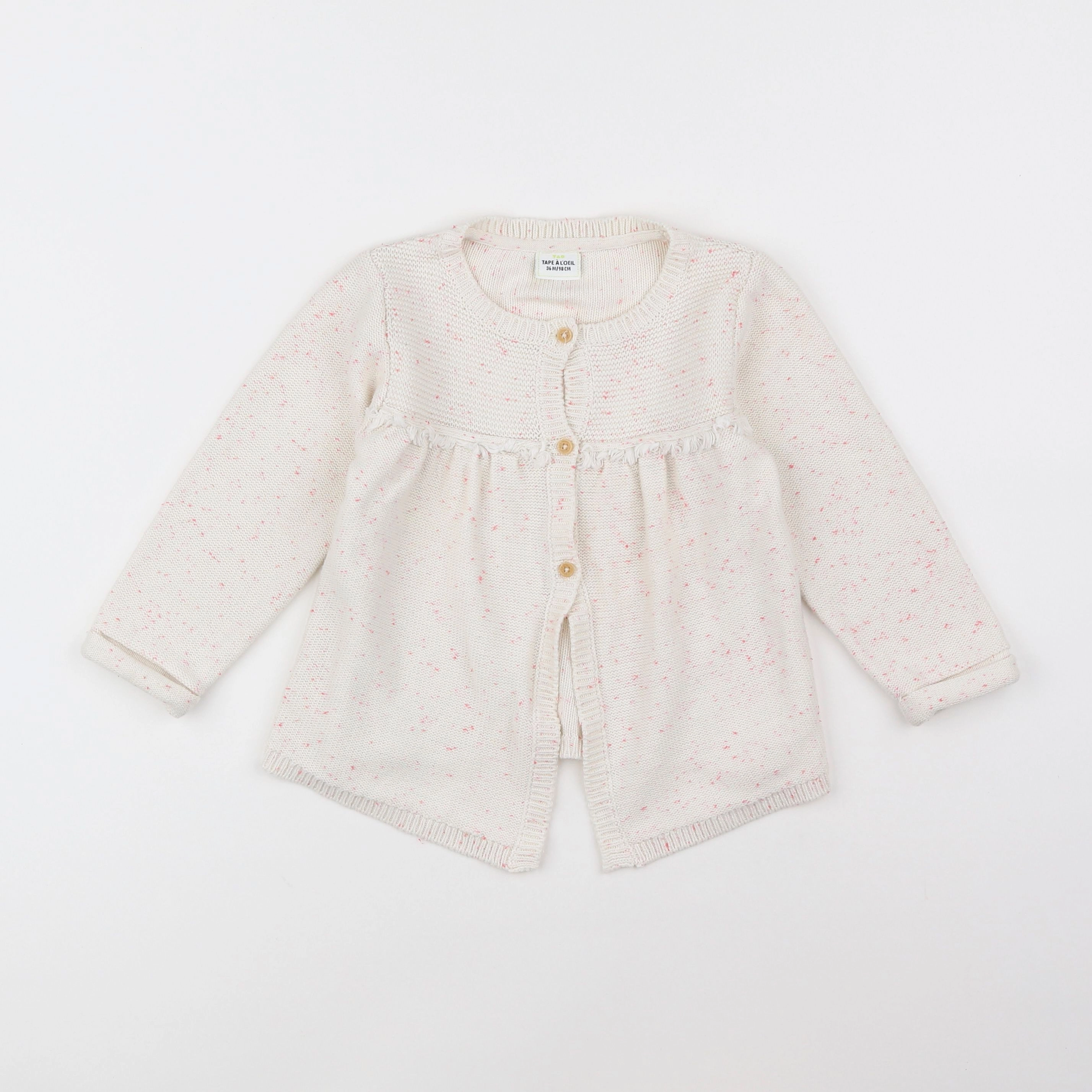 Tape à l'oeil - gilet blanc, rose - 3 ans