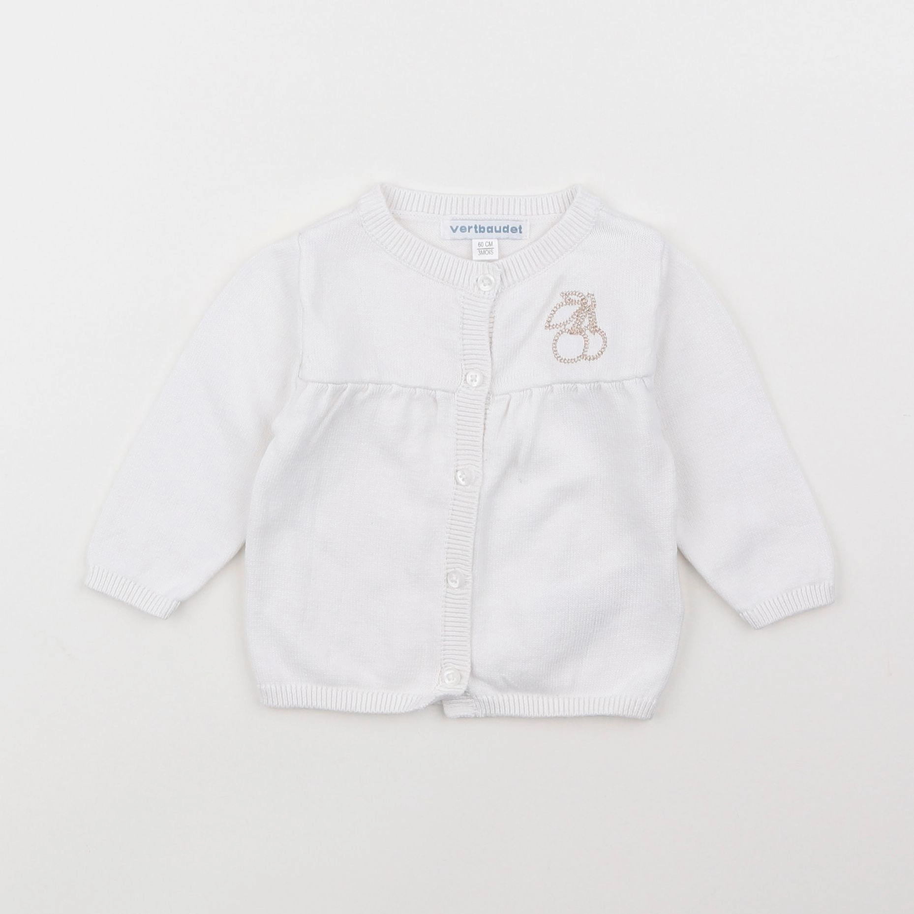 Vertbaudet - gilet blanc - 3 mois