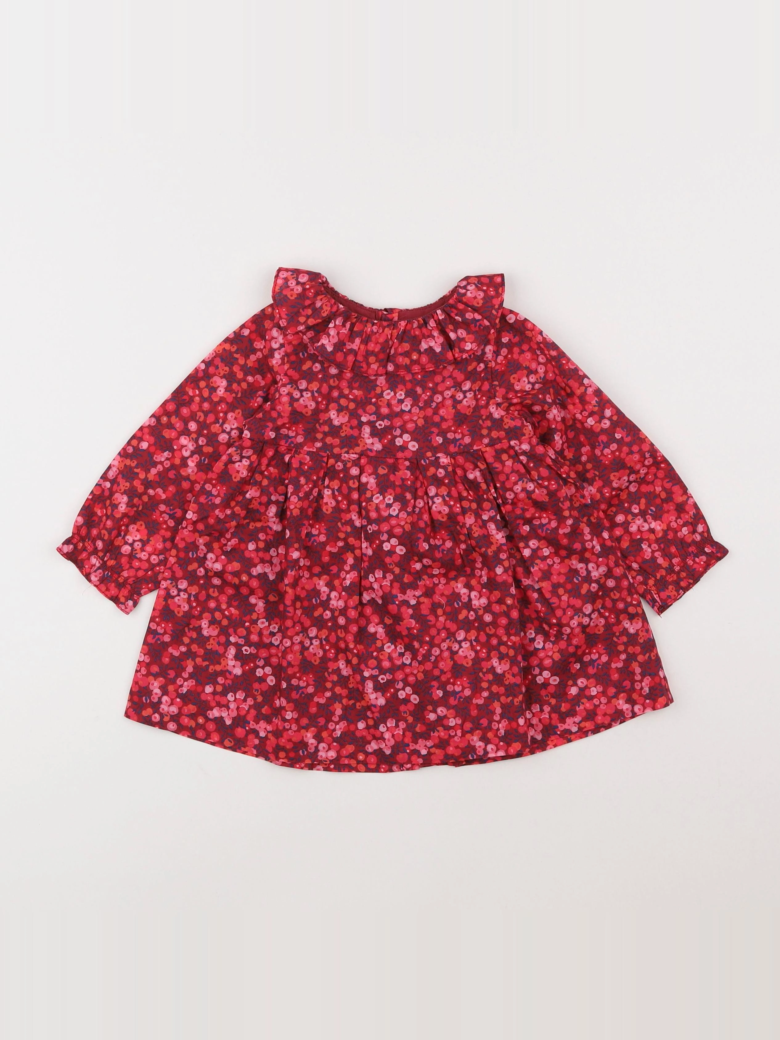 Jacadi - robe liberty rouge - 12 mois