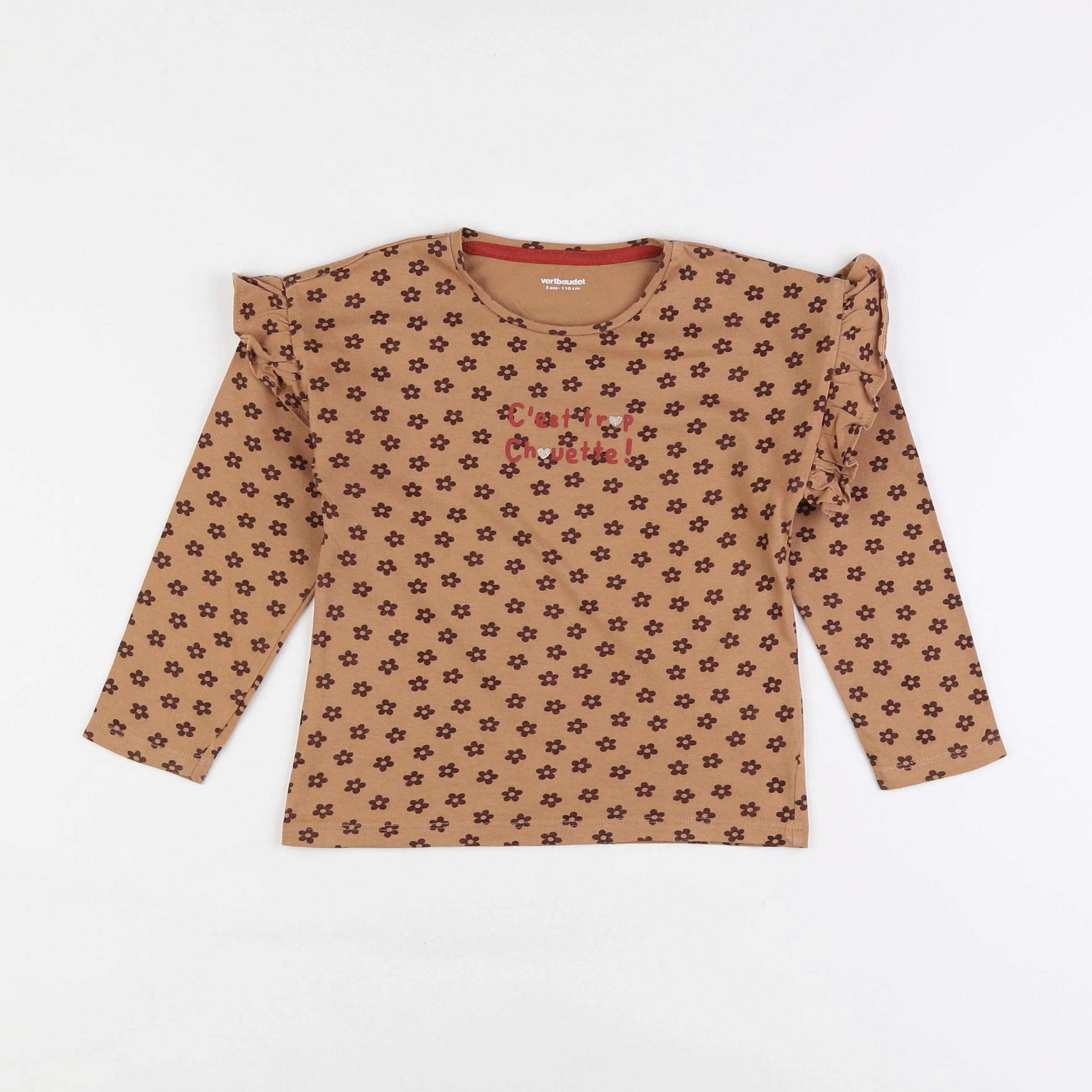 Vertbaudet - tee-shirt marron - 5 ans