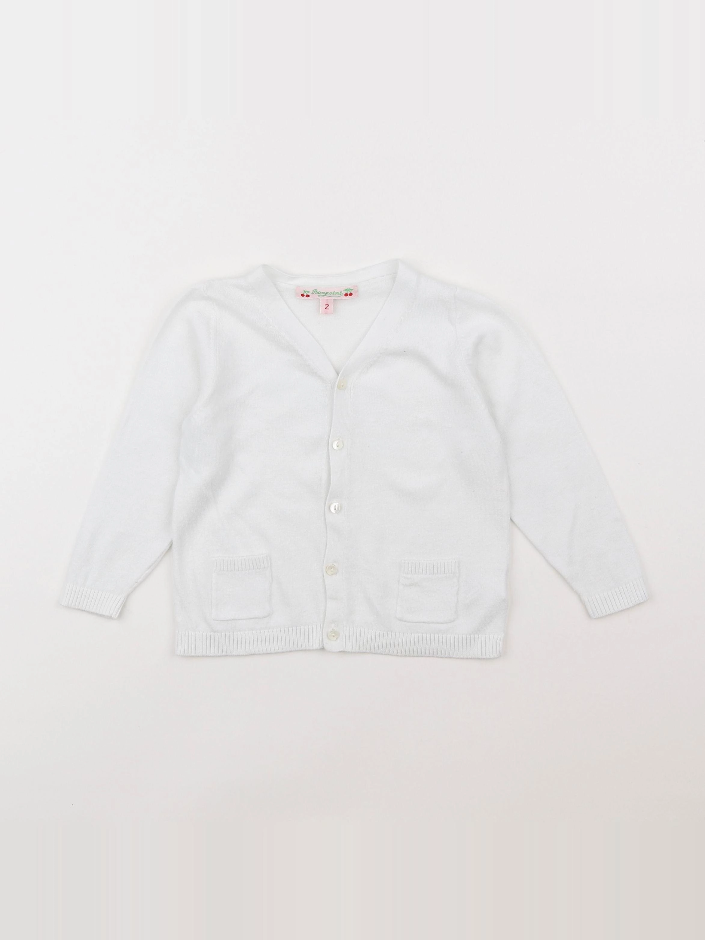 Bonpoint - gilet blanc - 2 ans